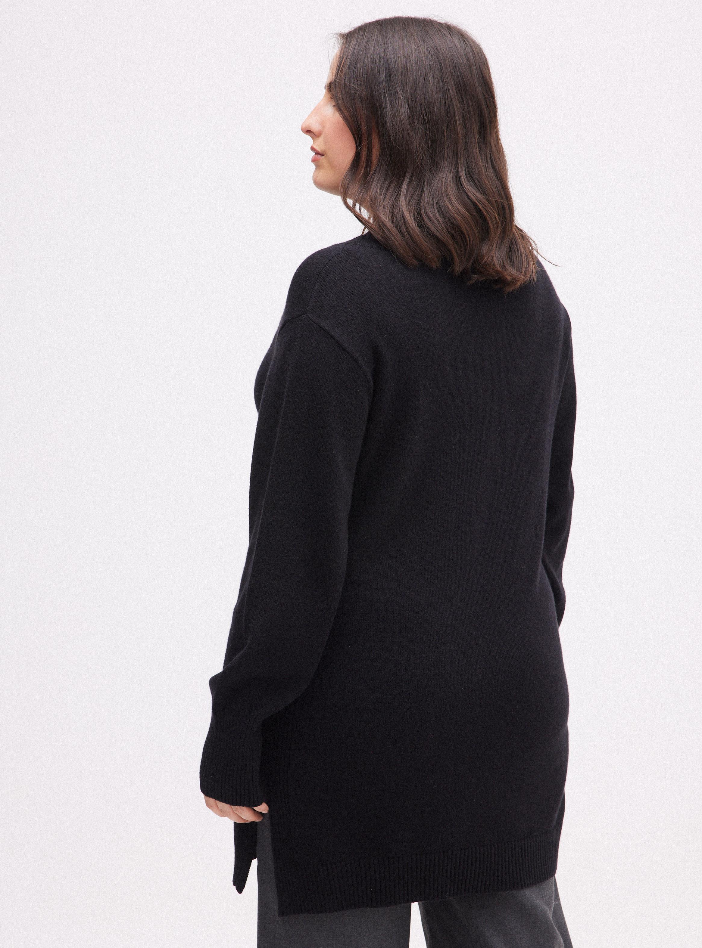 Sweater Largo con Cuello Alto-1