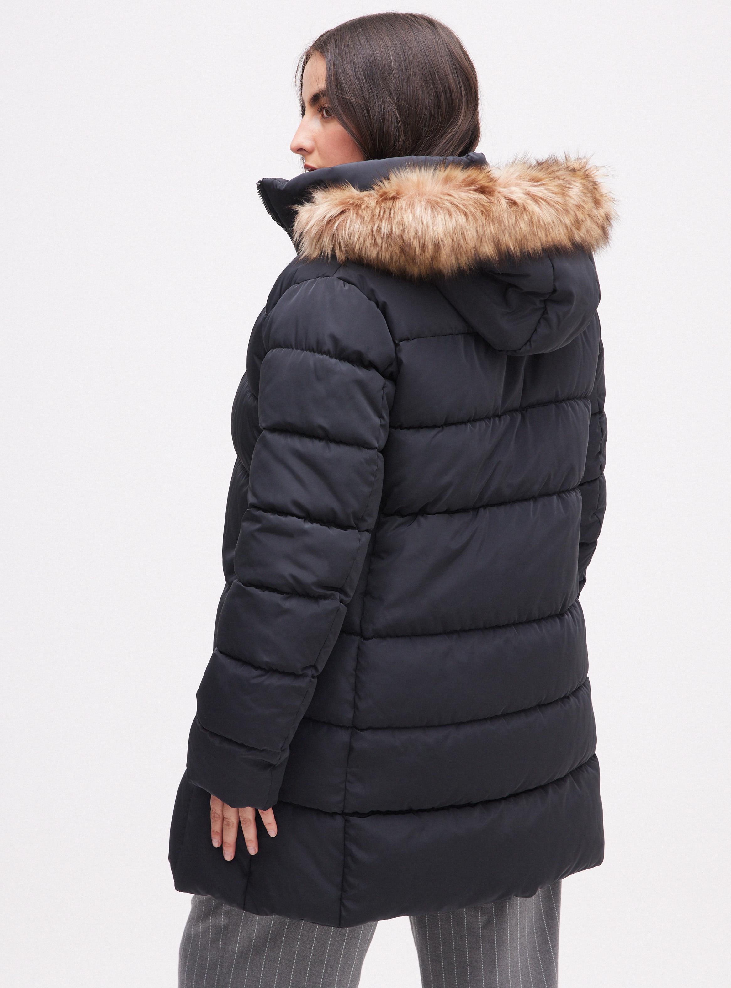 Parka Capucha con Piel Sintética-1