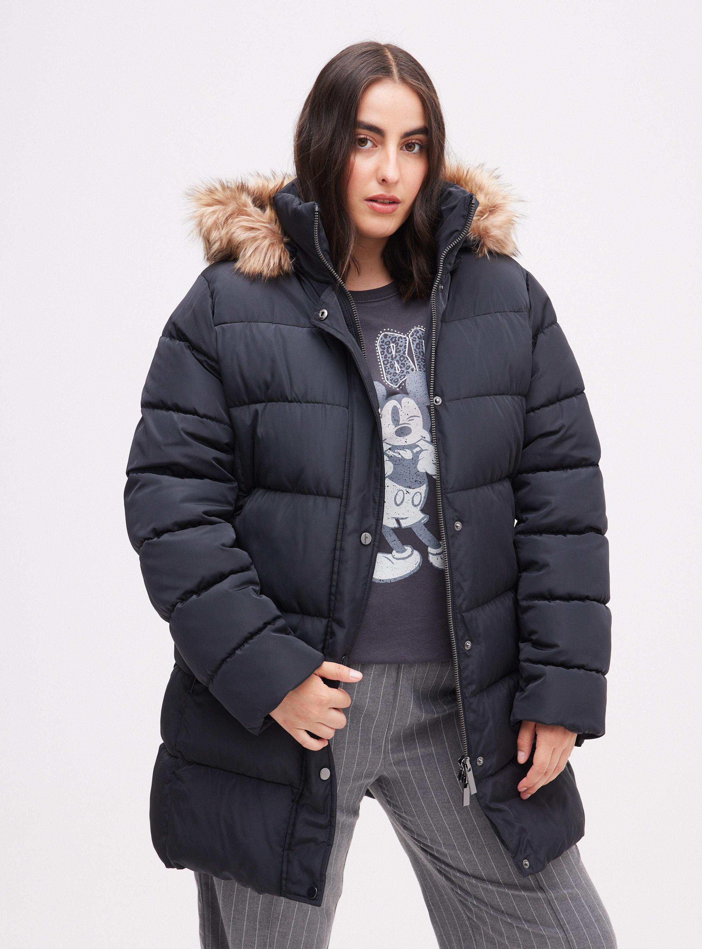 Parka Capucha con Piel Sintética-0