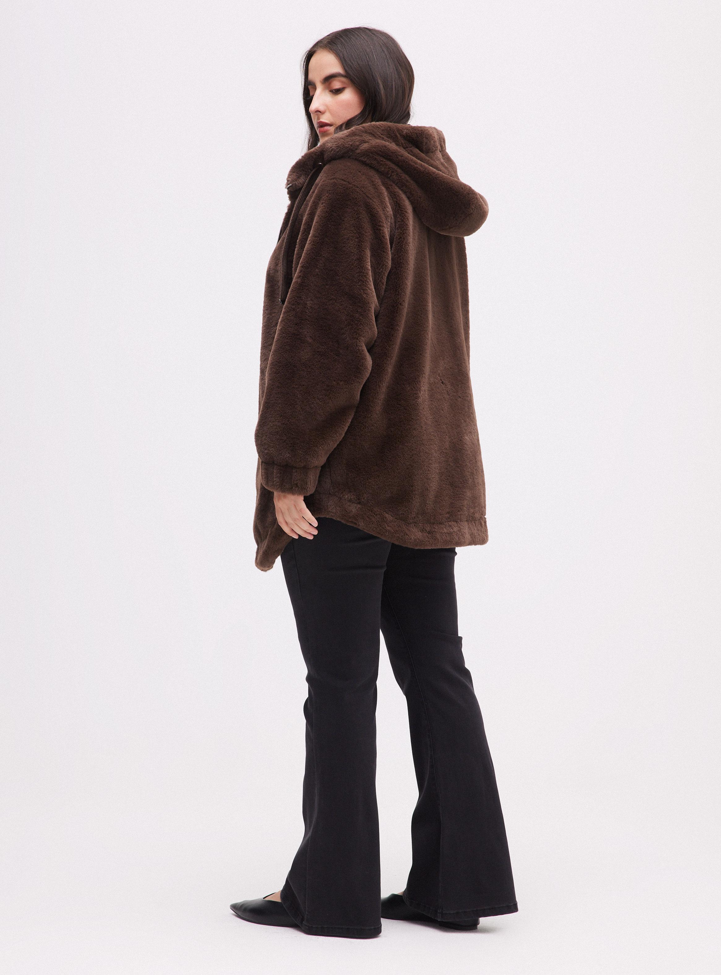 Chaqueta Piel Sintética con Capucha-5