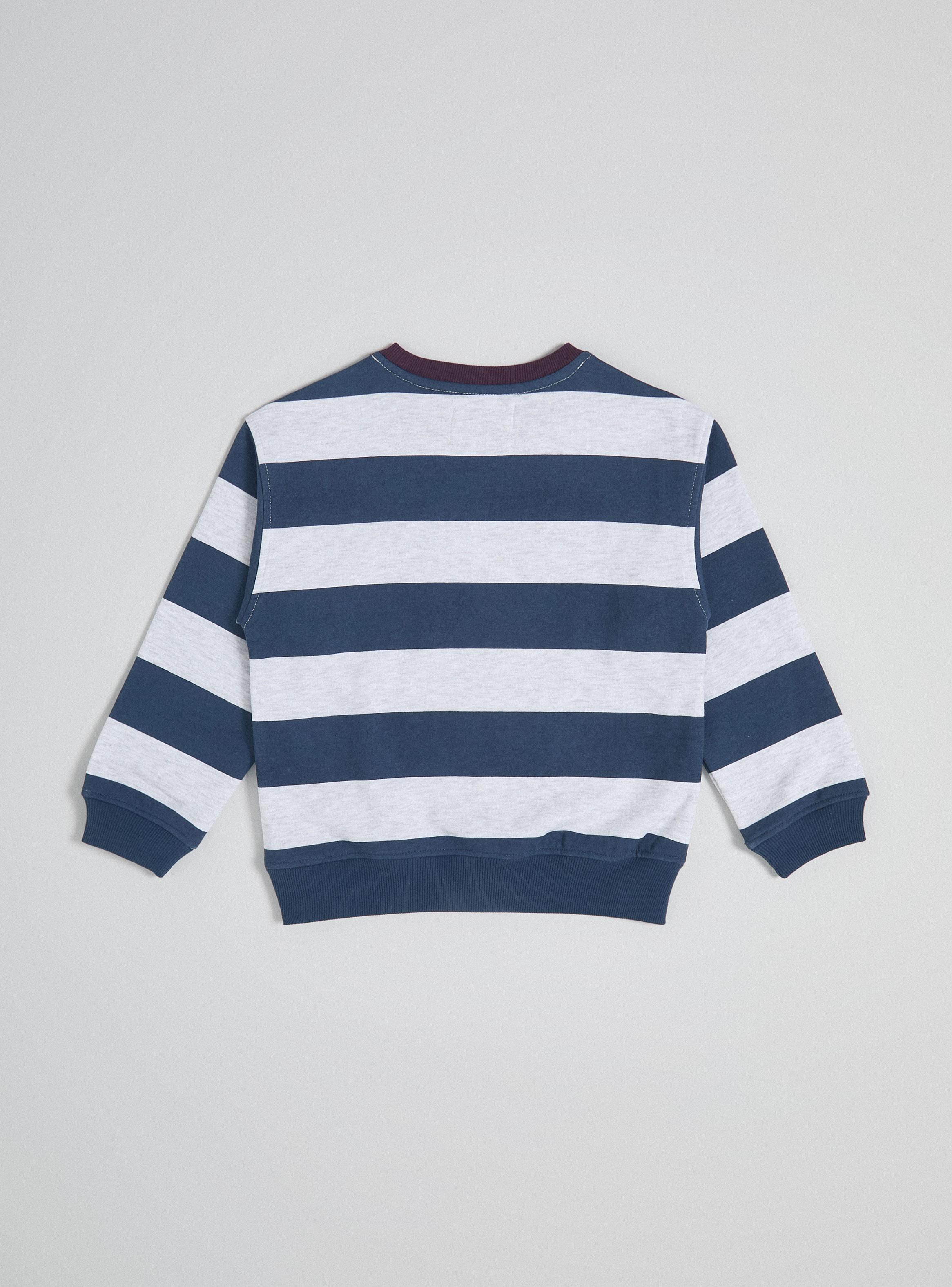Polerón Crew Rayado y Estampado Frontal-2