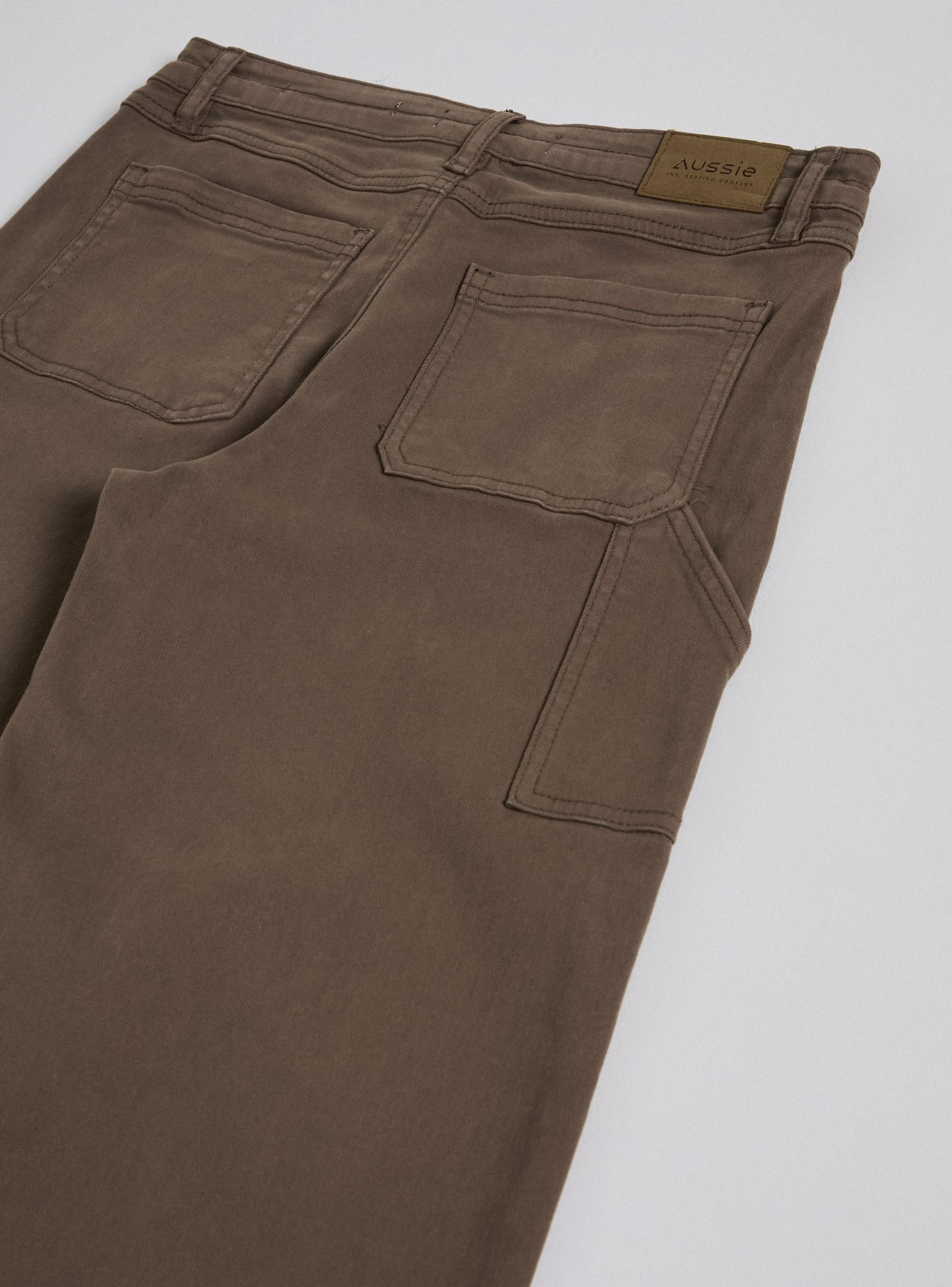 Pantalón Carpintero Wide Leg Dye con Bolsillo Algodón-2