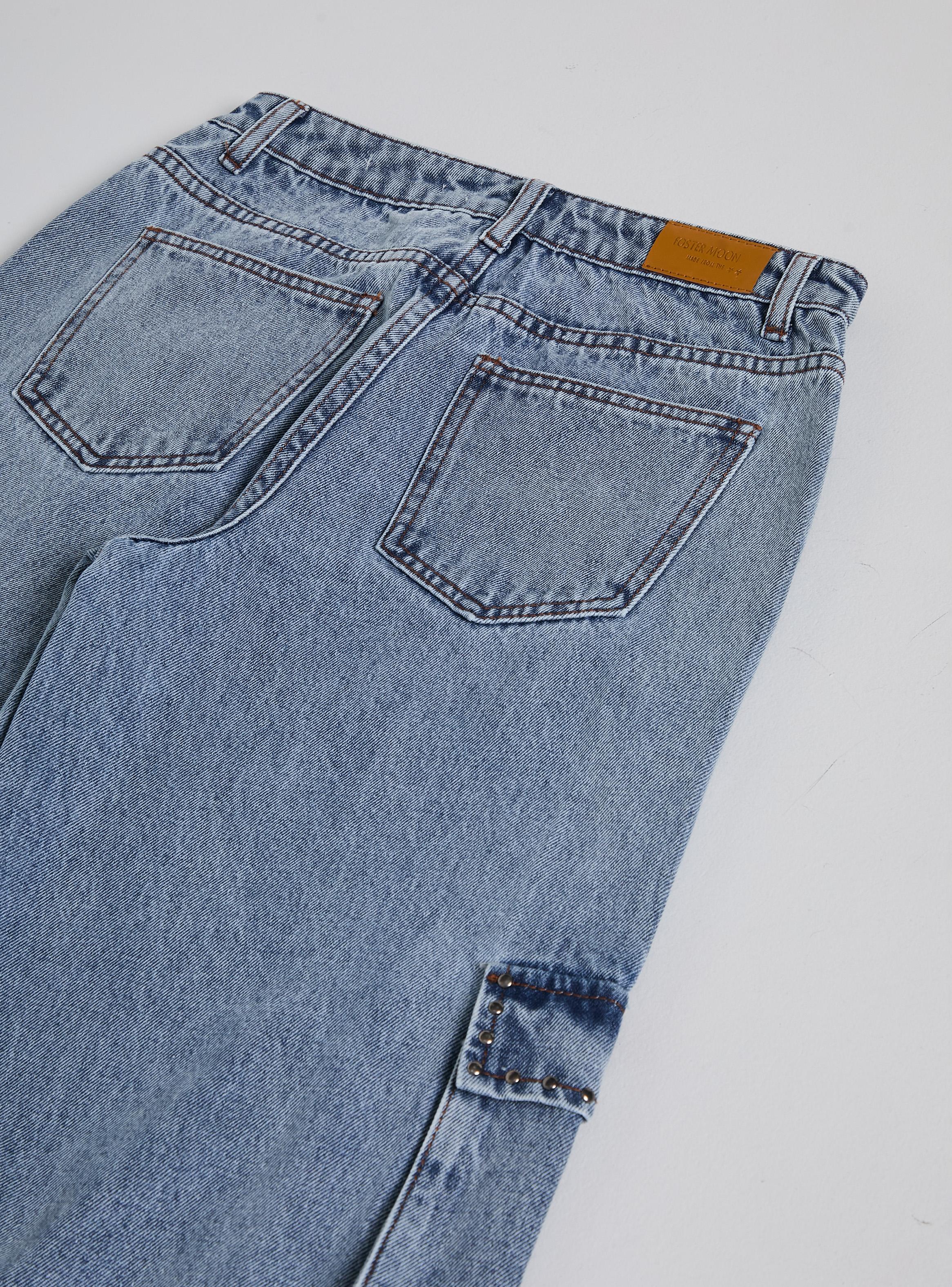 Jeans Cargo con Detalle Tachas-2