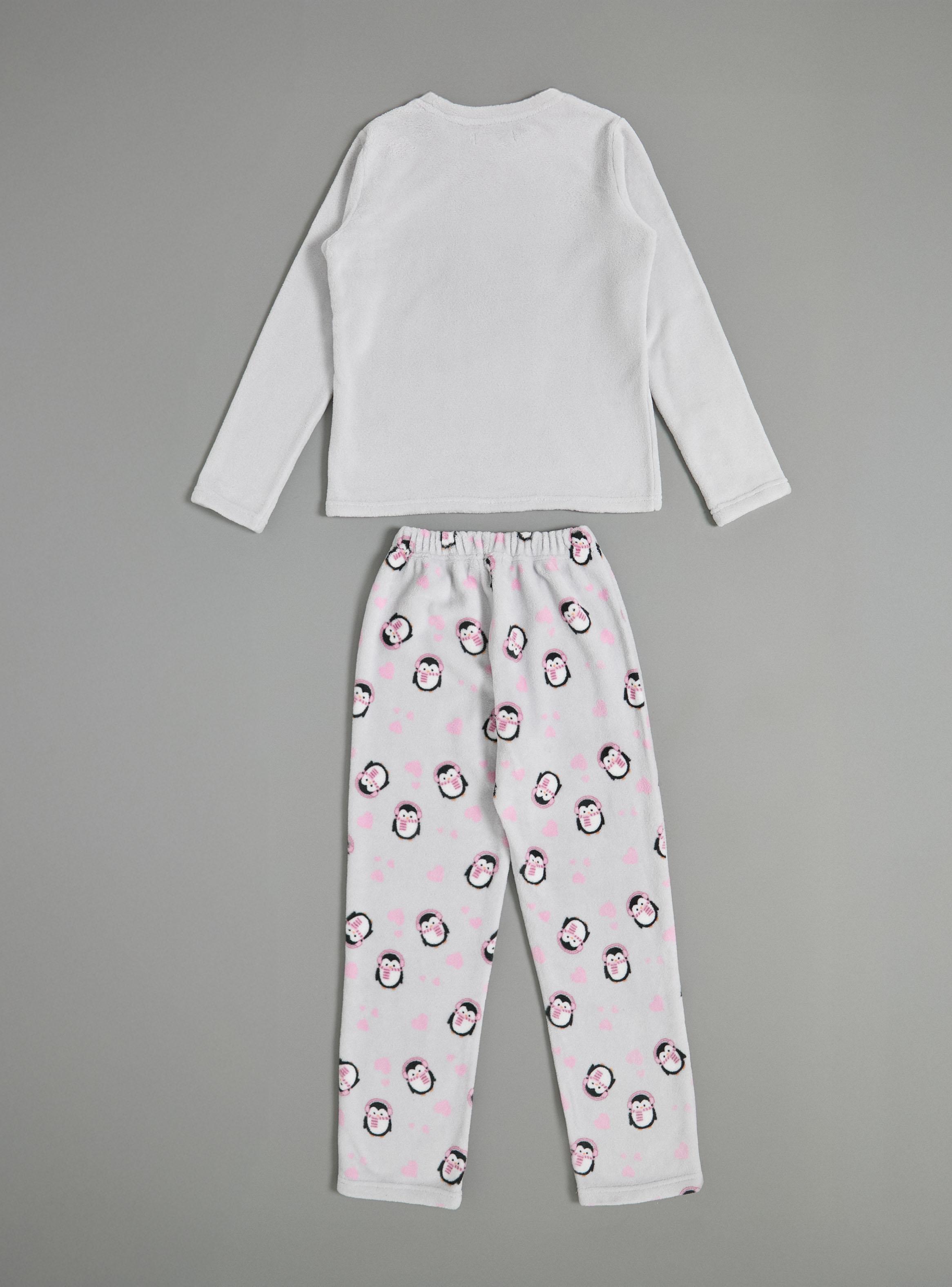 Pijama con Aplicación Bordado Bordes y Pantalón Estampado-2