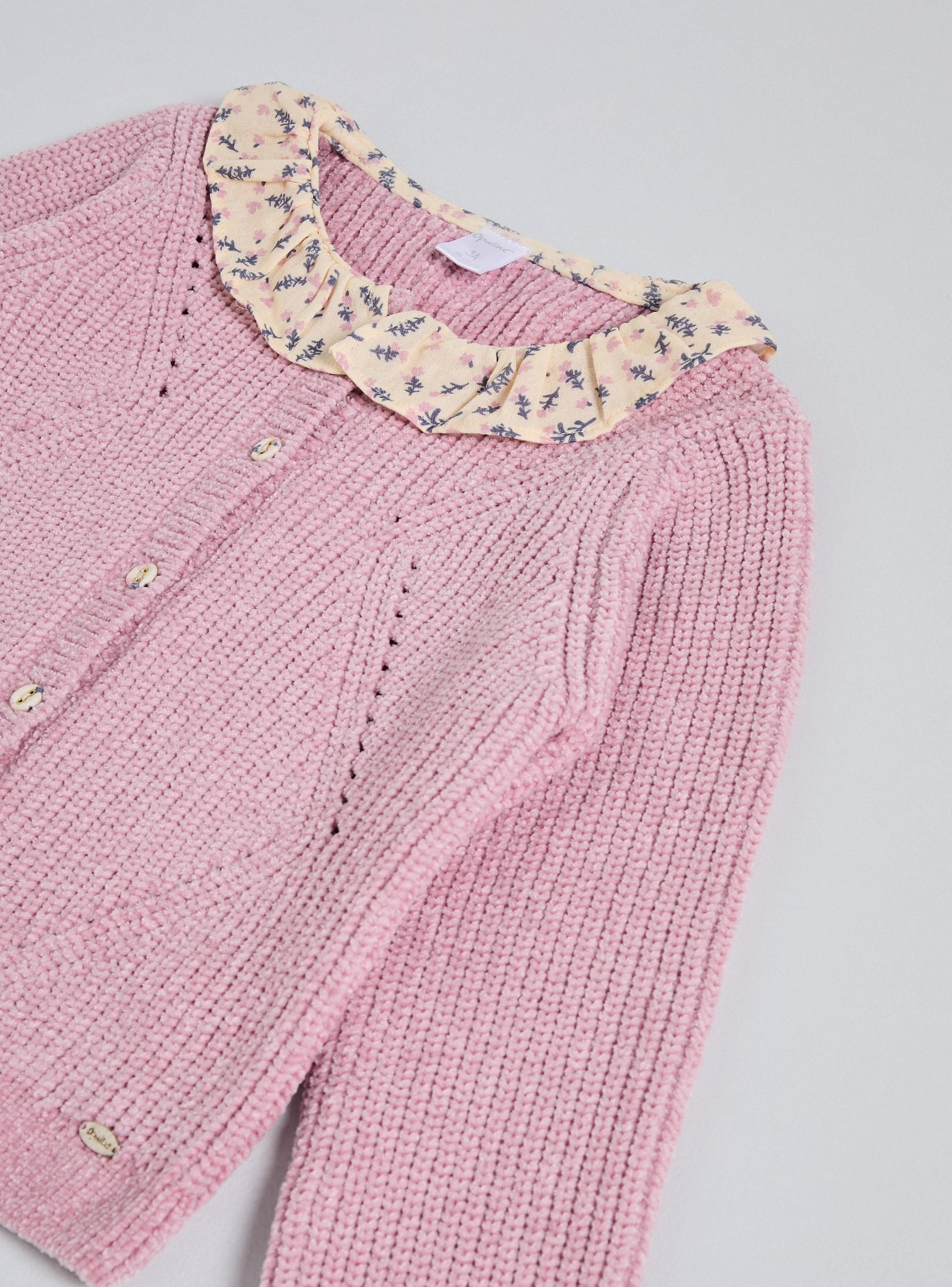 Chaleco Chenille con Cuello Estampado-3