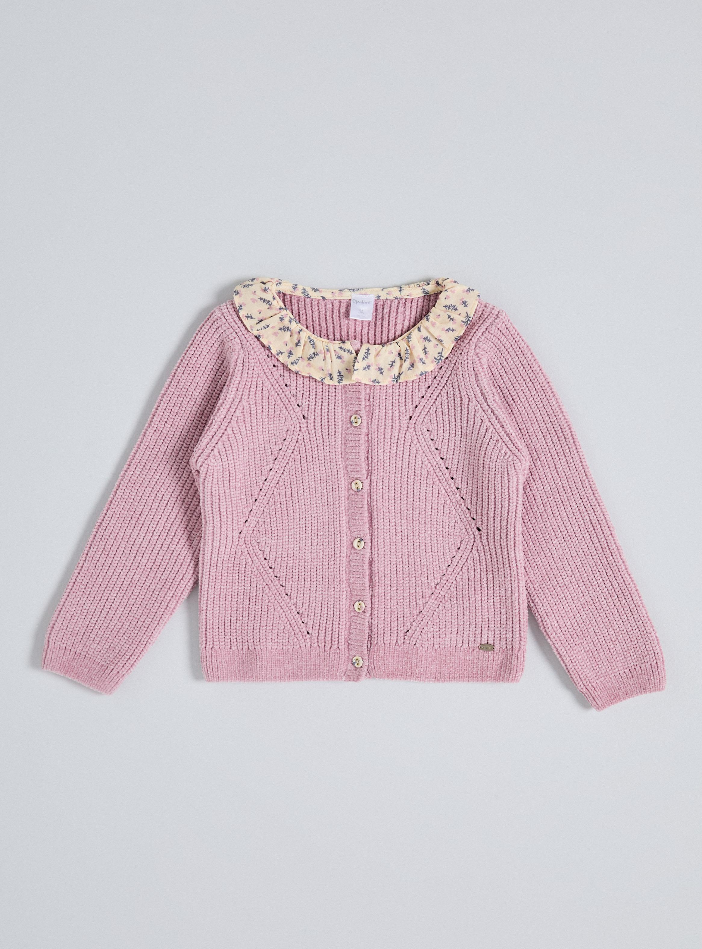 Chaleco Chenille con Cuello Estampado-1