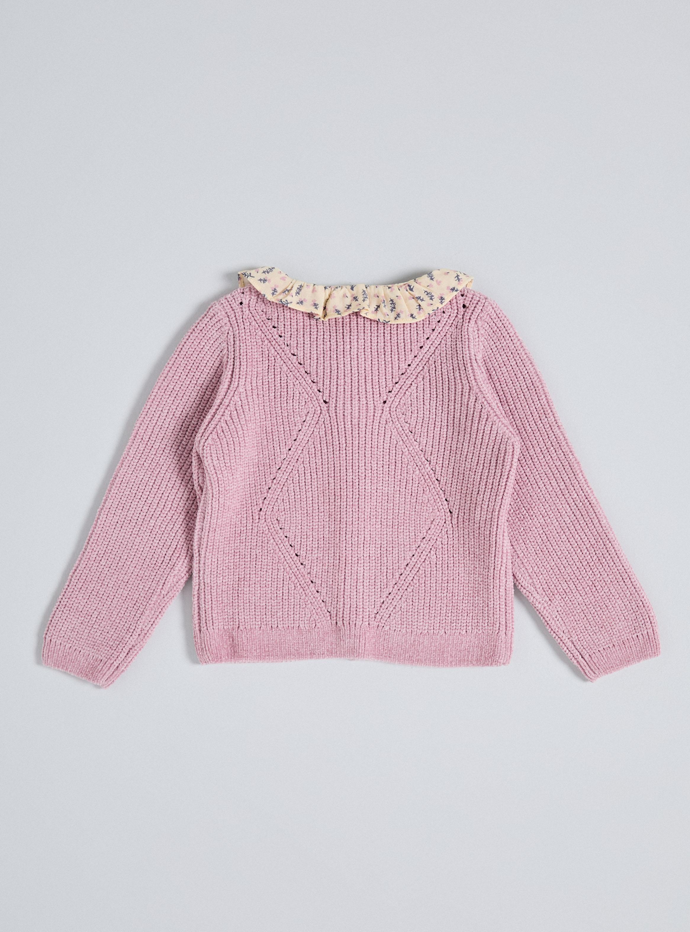 Chaleco Chenille con Cuello Estampado-2