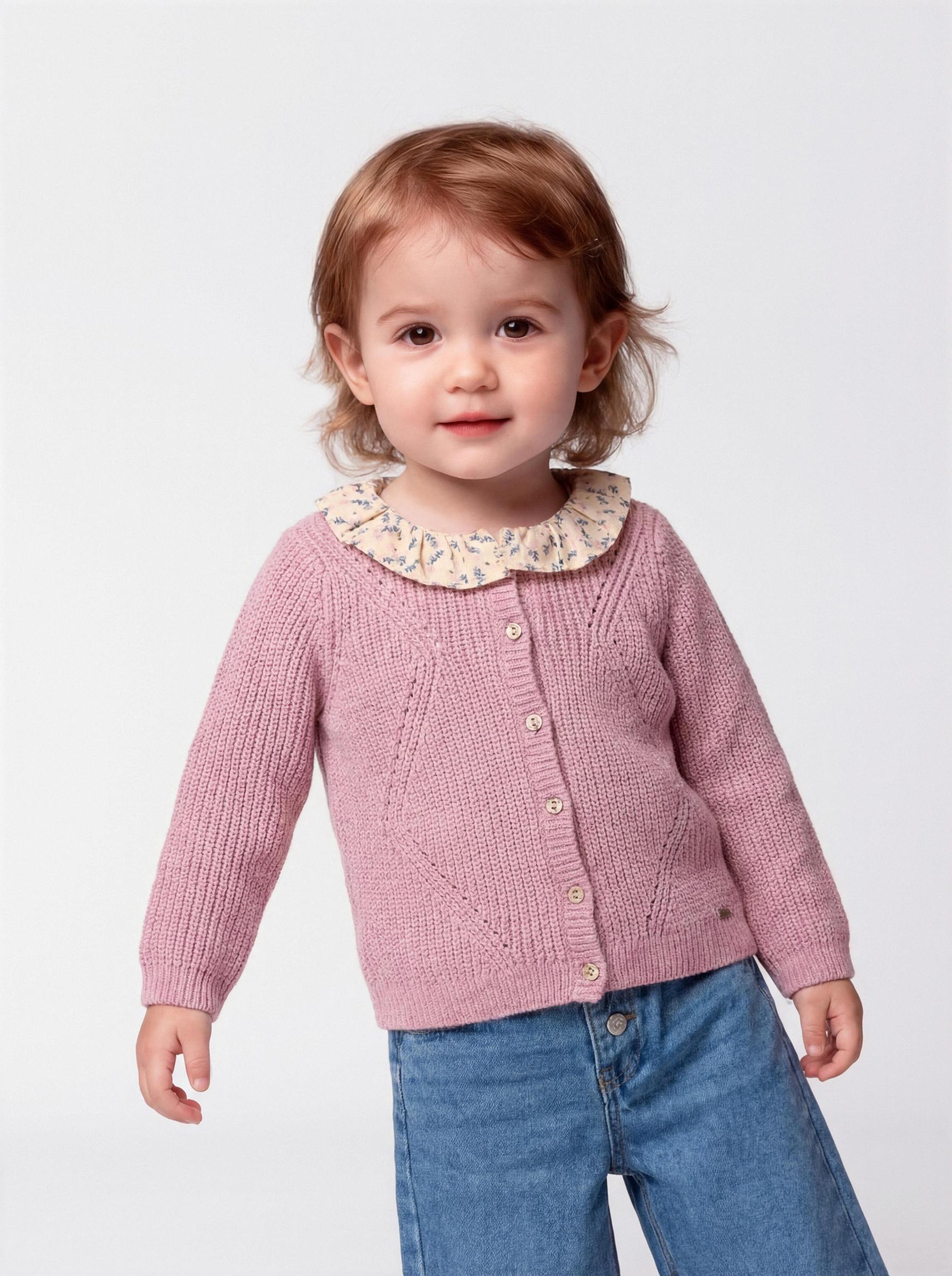 Chaleco Chenille con Cuello Estampado-0