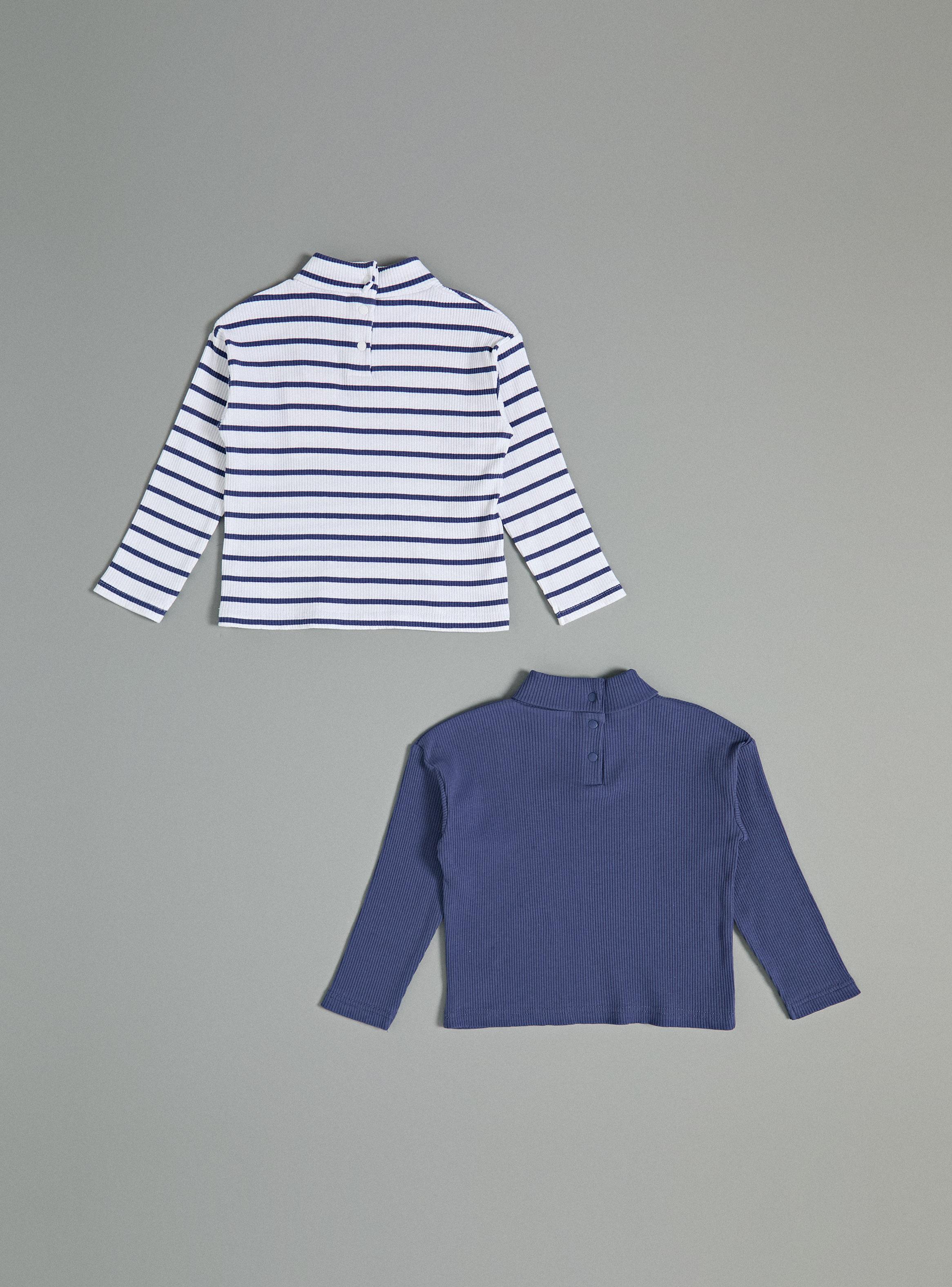 Polera Bipack Rayas y Sólido-2