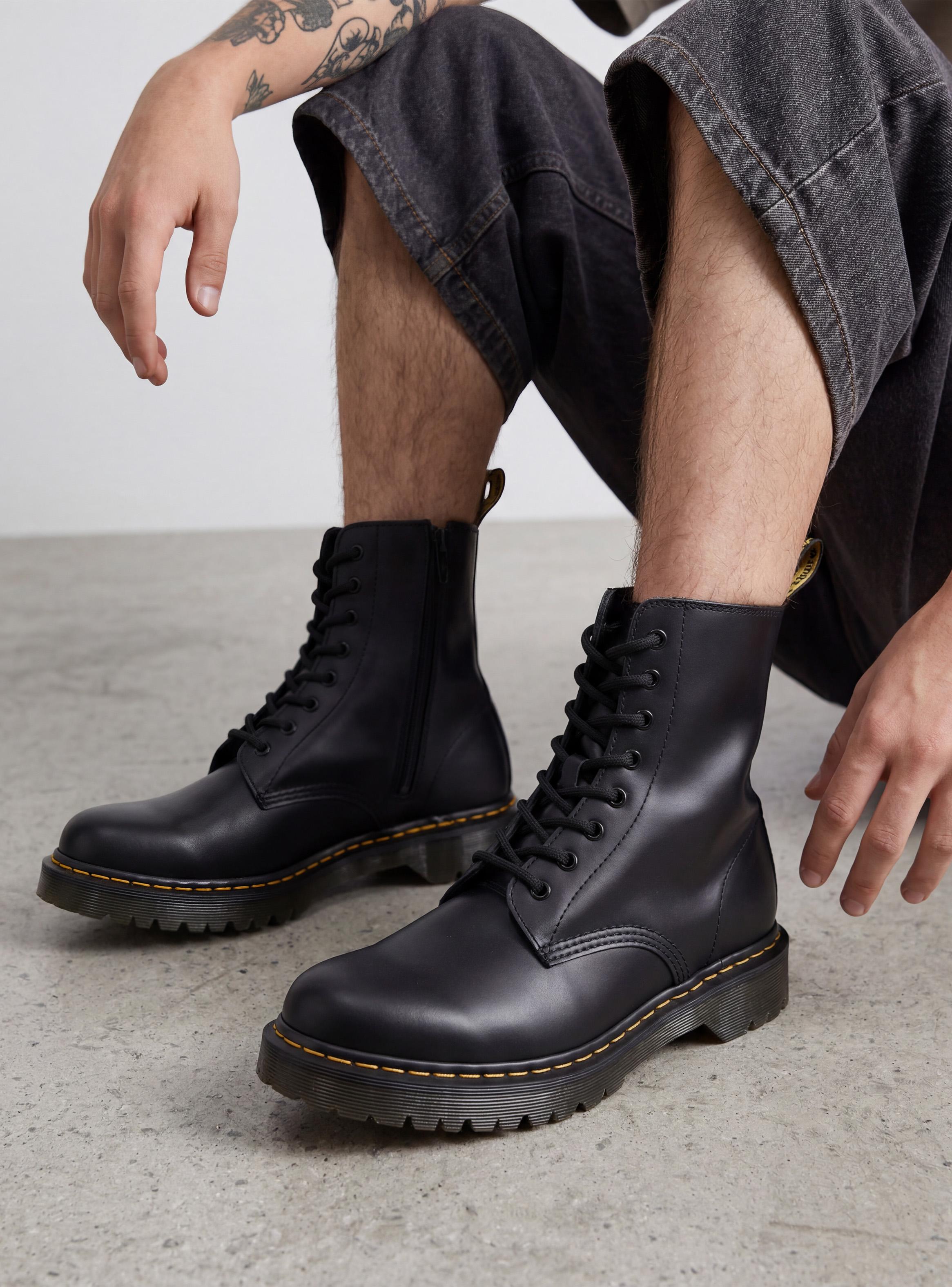 Botín Combat Cordones y Cierre Lateral Hombre-0