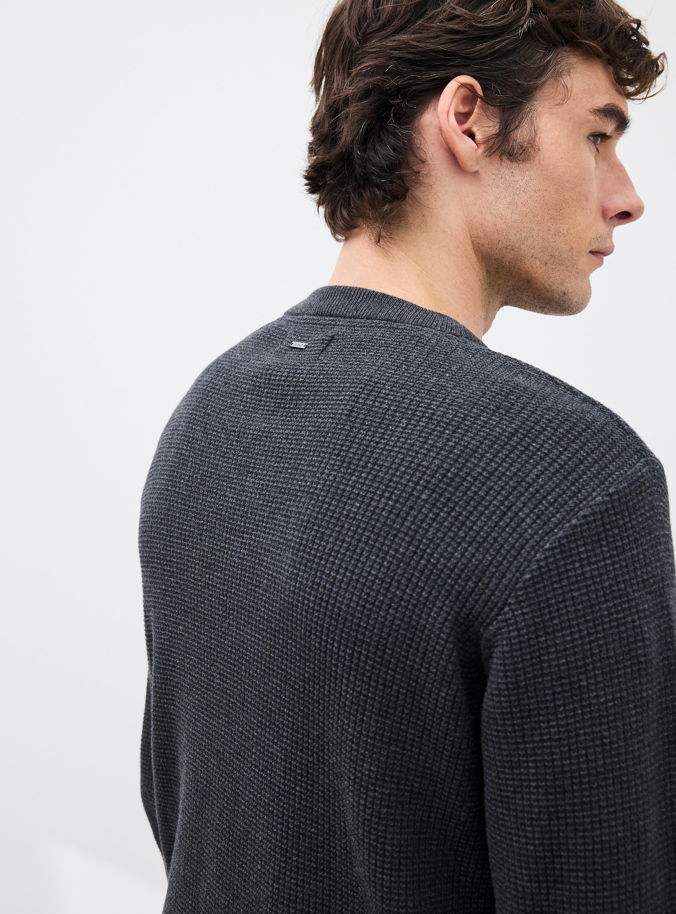 Sweater Texturado Algodón Grueso-3