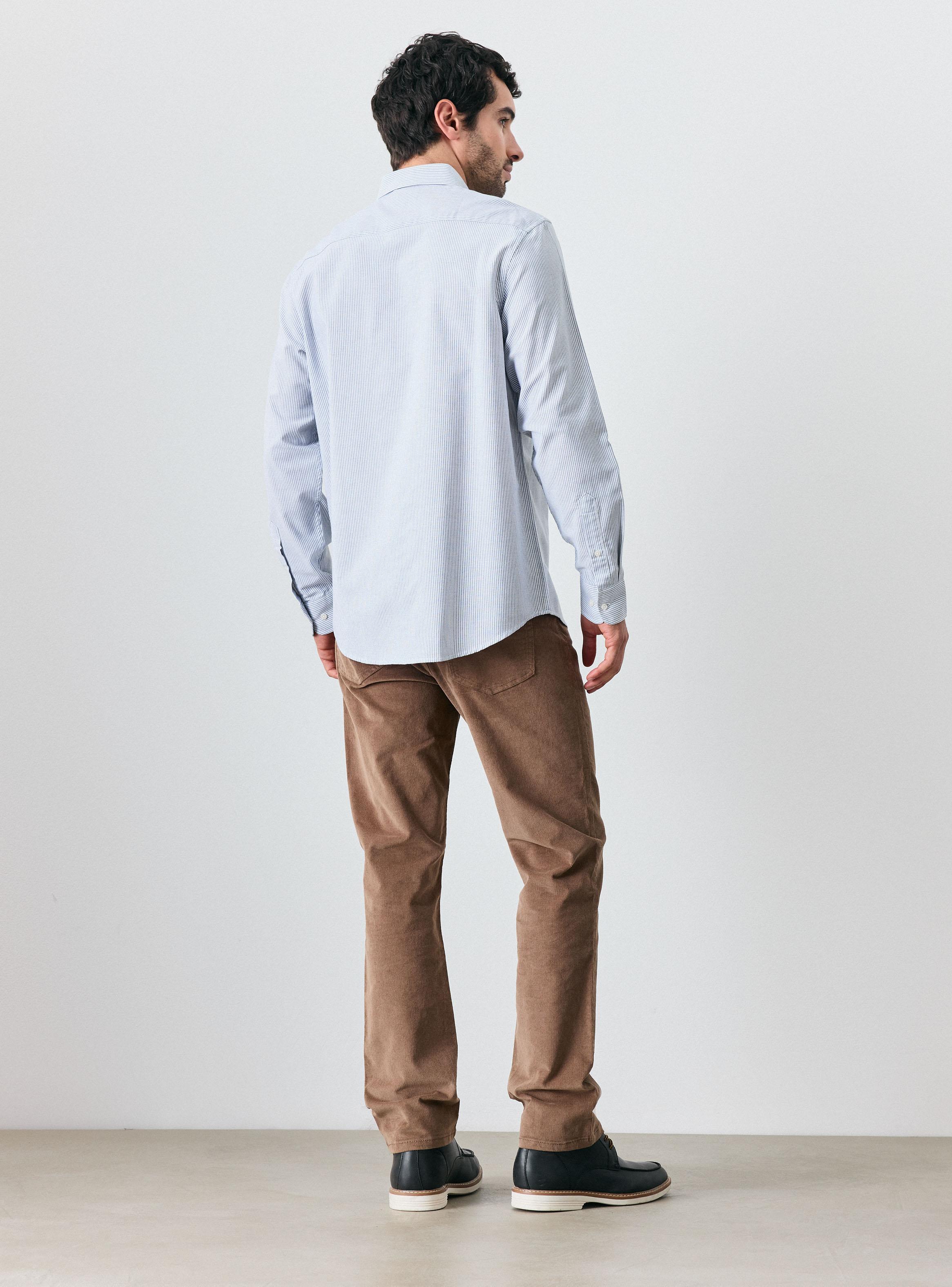 Camisa de Vestir Lineas Manga Larga-5