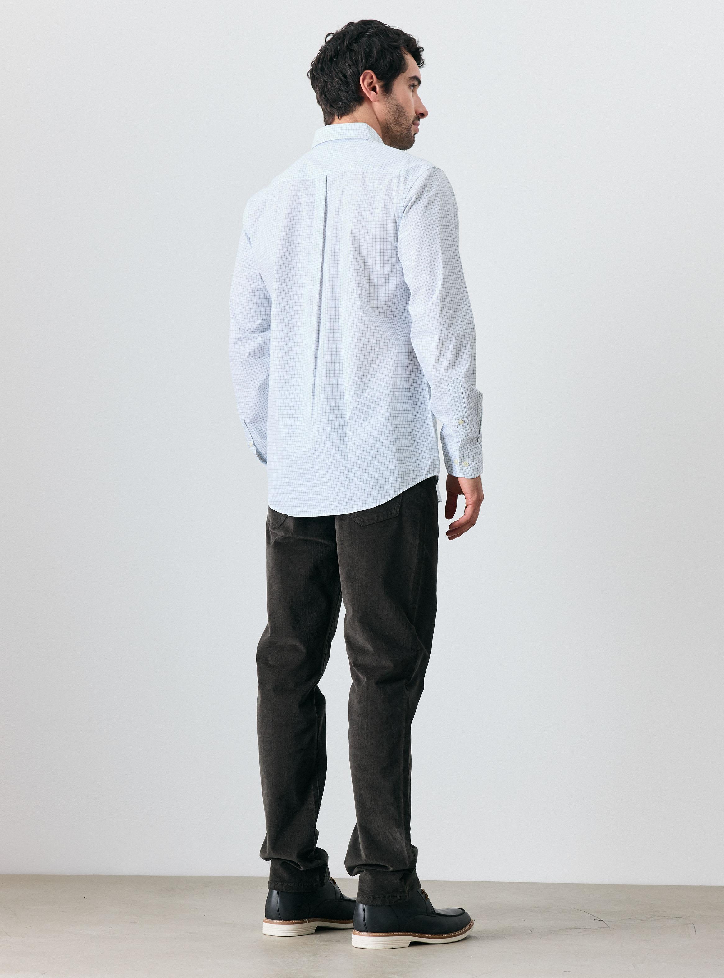 Camisa Vestir Cuadros Manga Larga-5