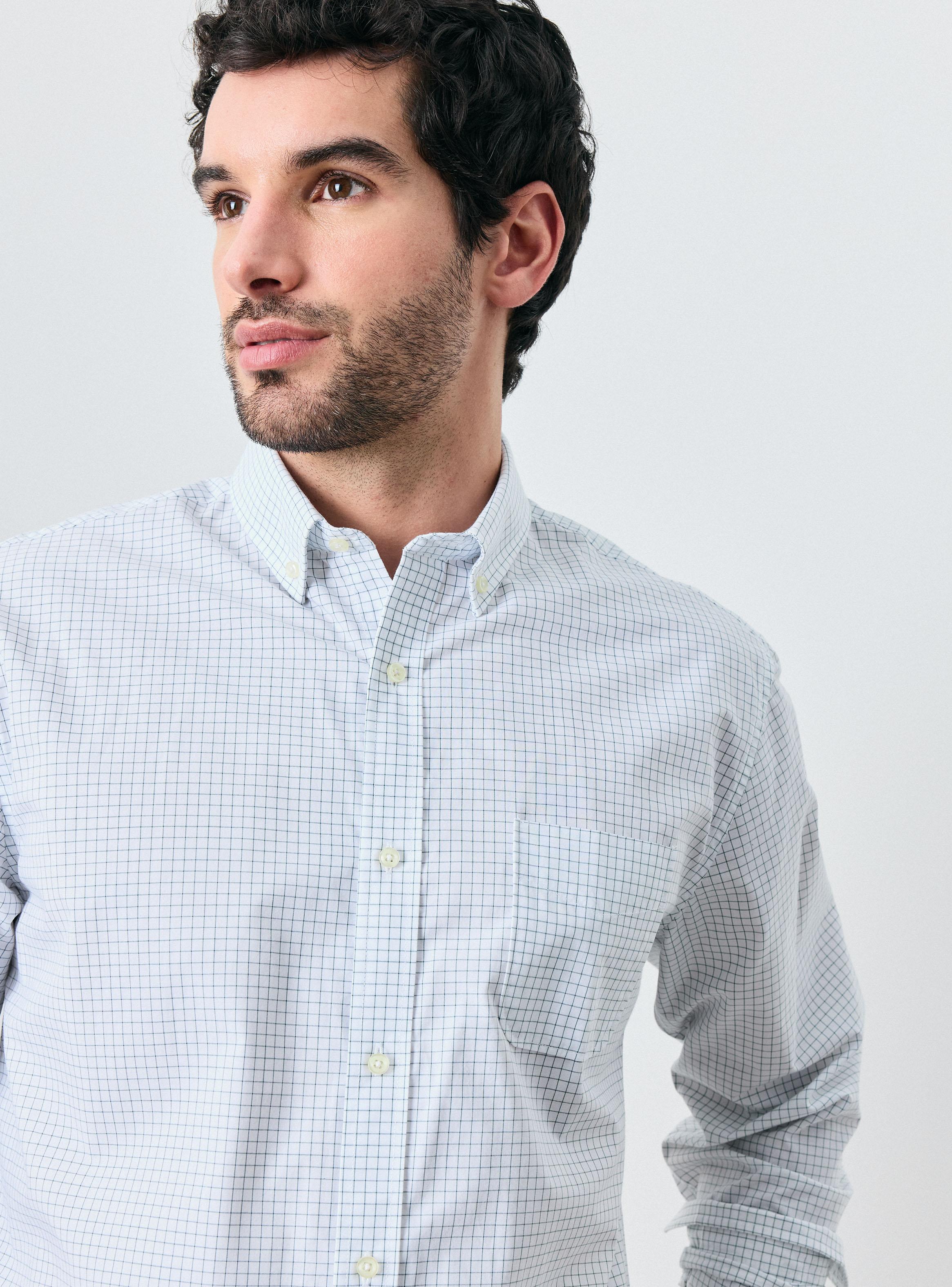 Camisa Vestir Cuadros Manga Larga-2