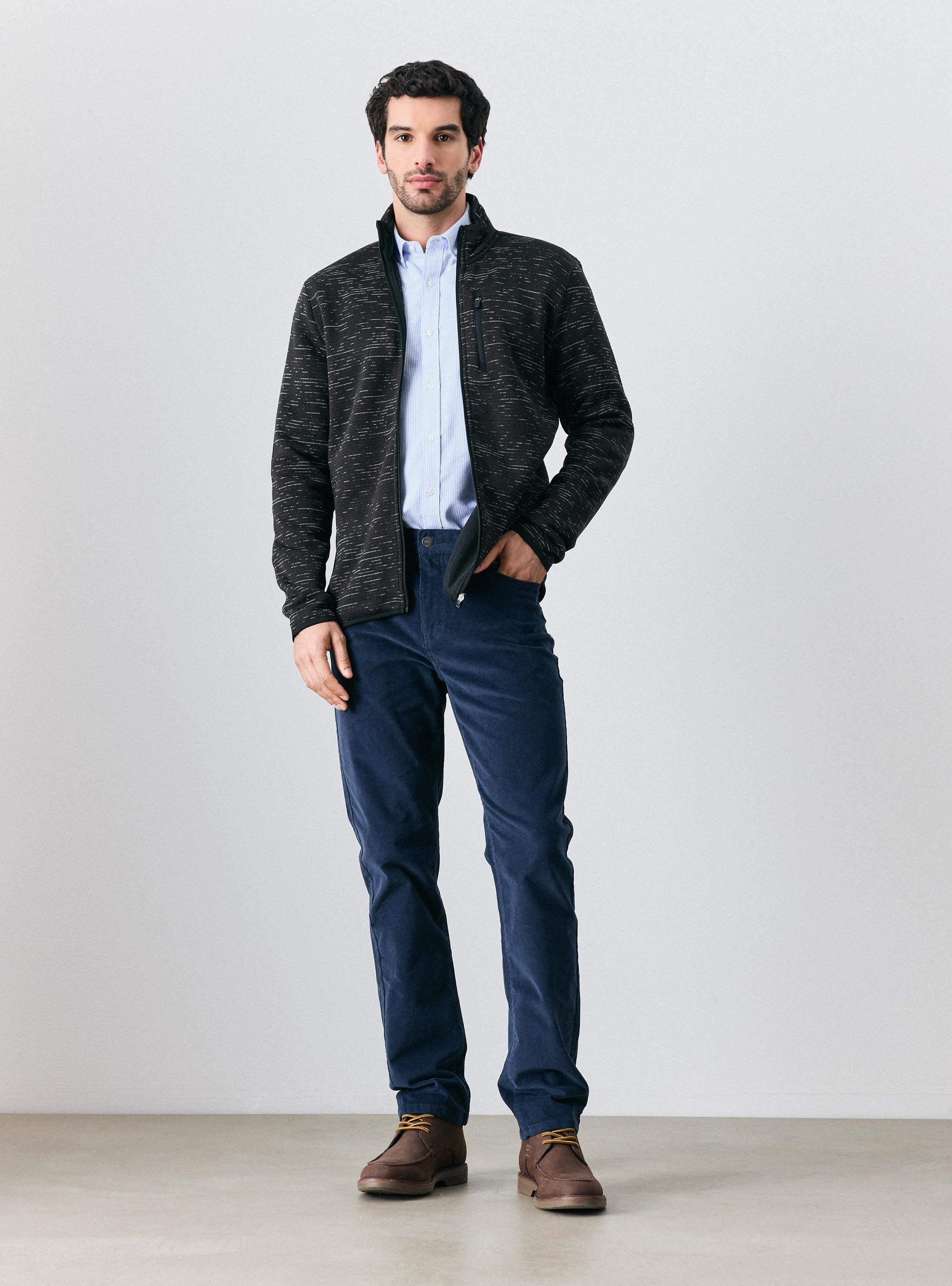 Polar Full Zipper Suede Manga Larga-4