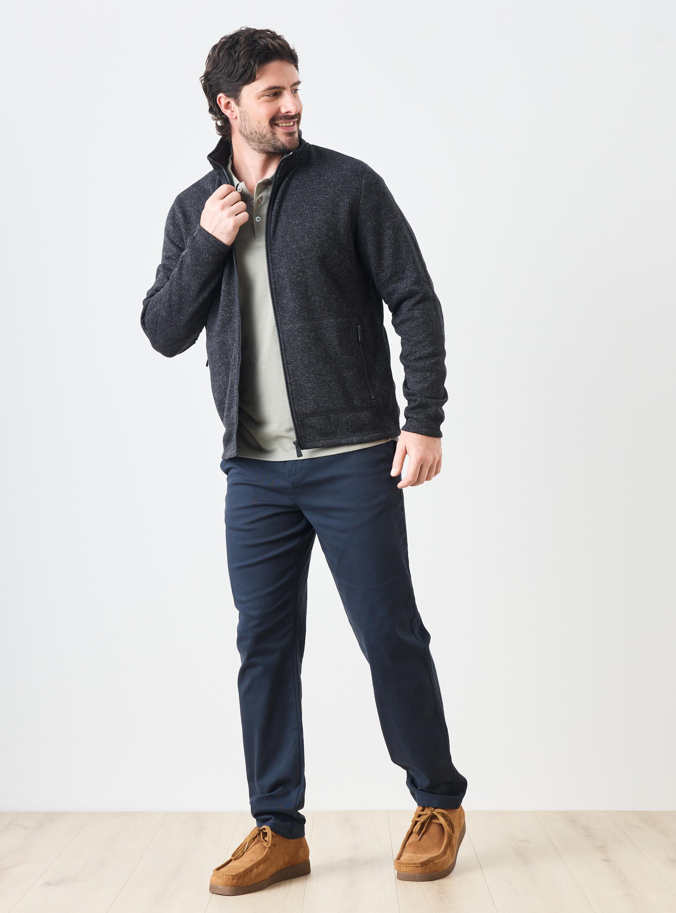 Polar Full Zipper Efecto Melange-4