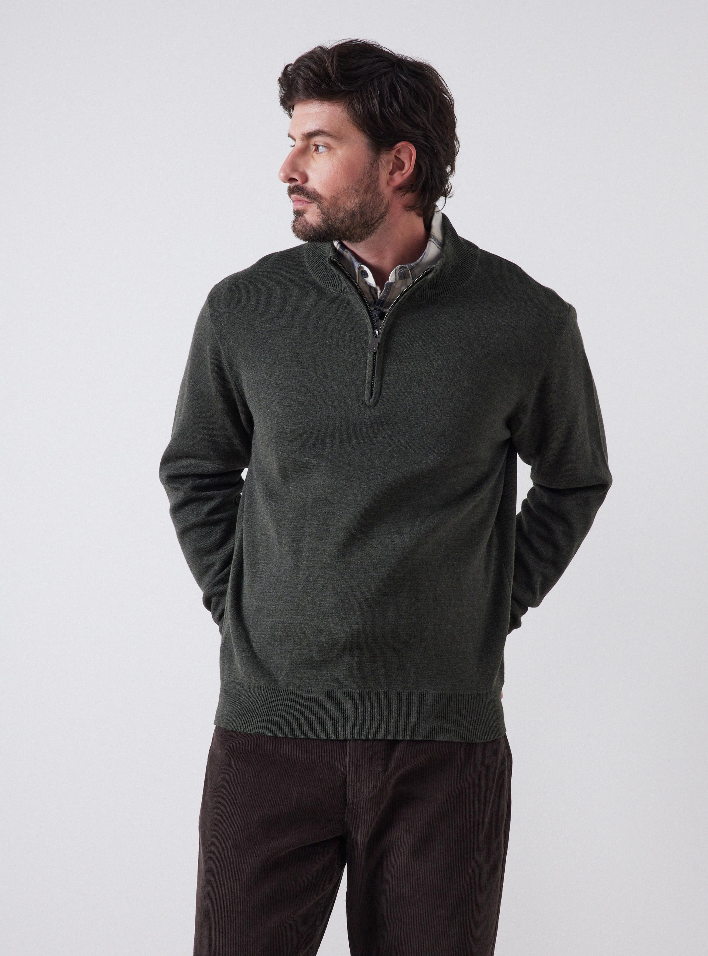 Sweater Medio Cierre Casual-0