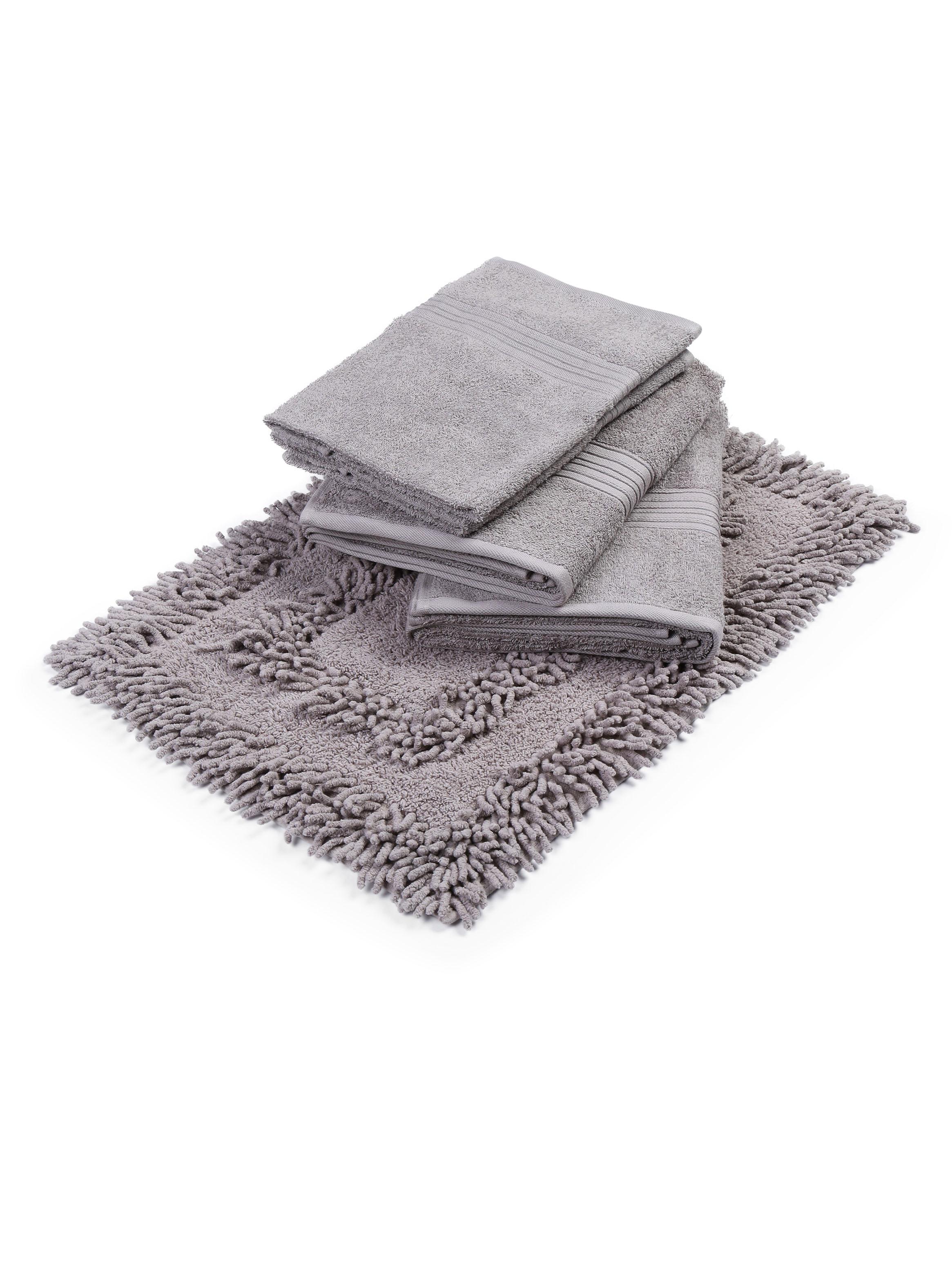 Set de Toallas 5 Piezas New 420 Grs Gris Algodón-1