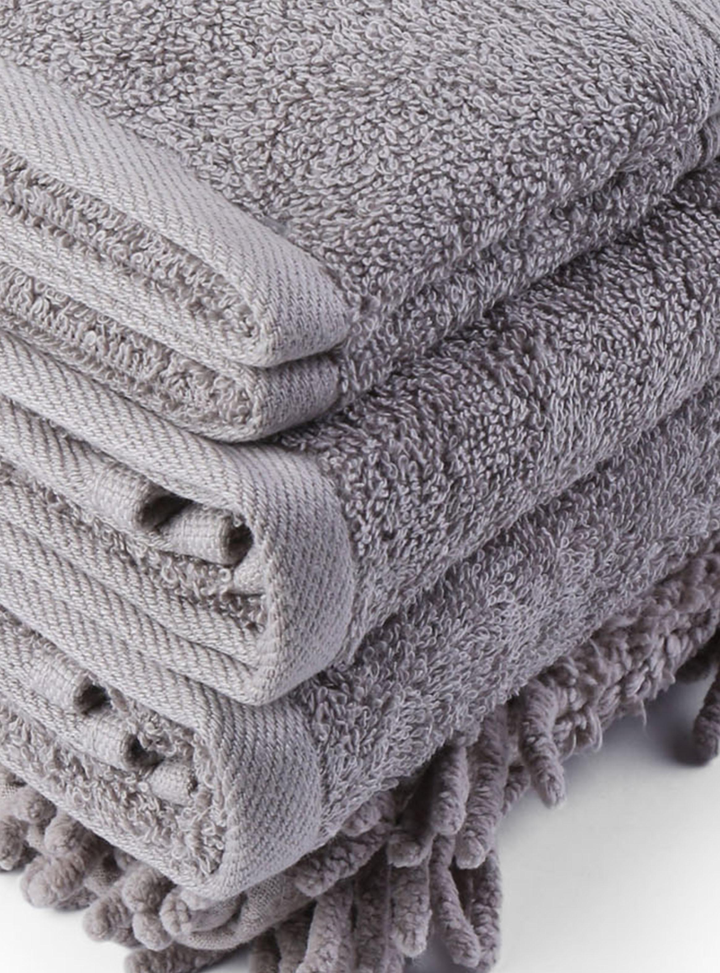 Set de Toallas 5 Piezas New 420 Grs Gris Algodón-2