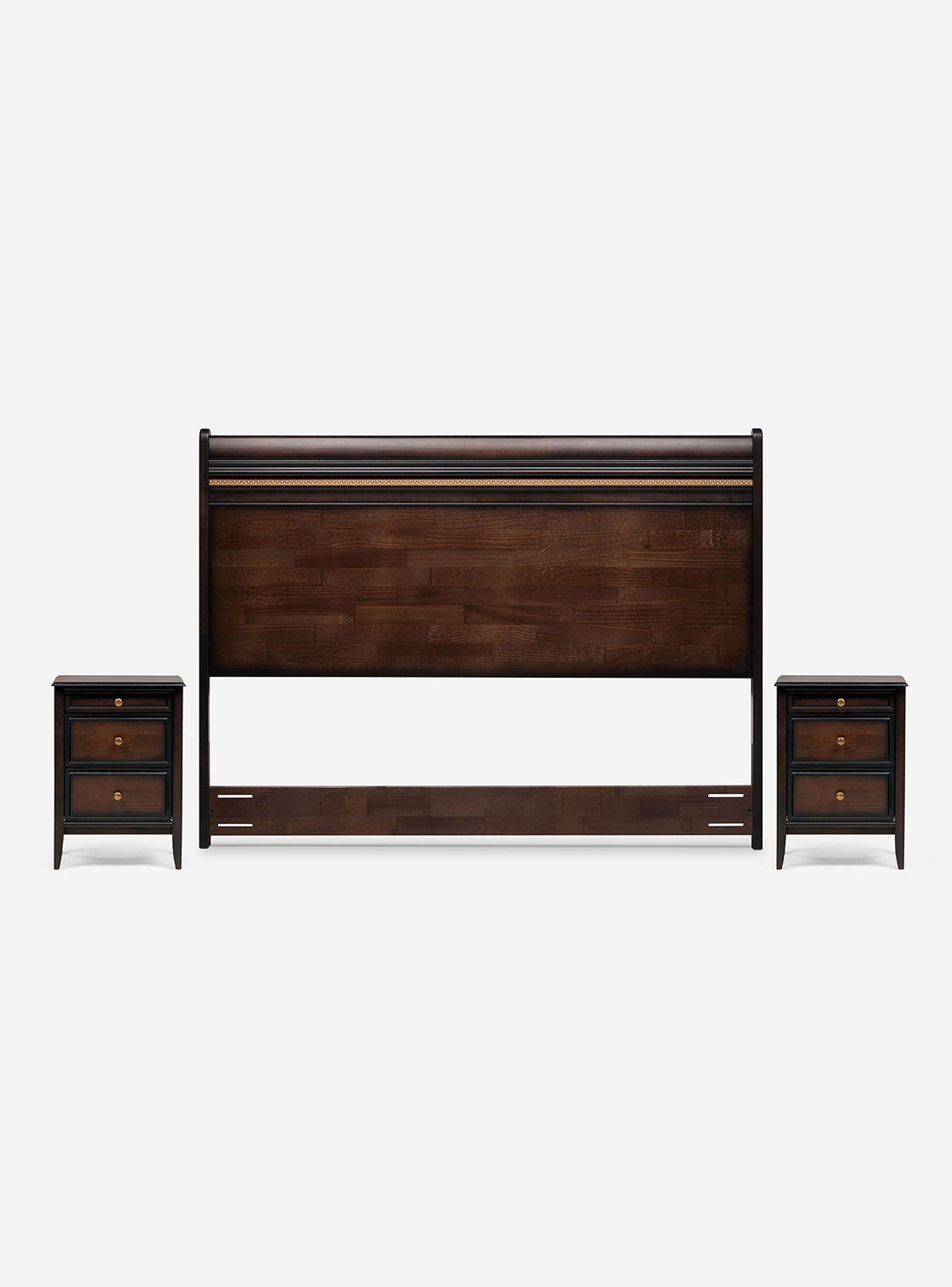 Cama Europea Art 4 2 Plazas Base Dividida Opera II + Respado + Veladores-2