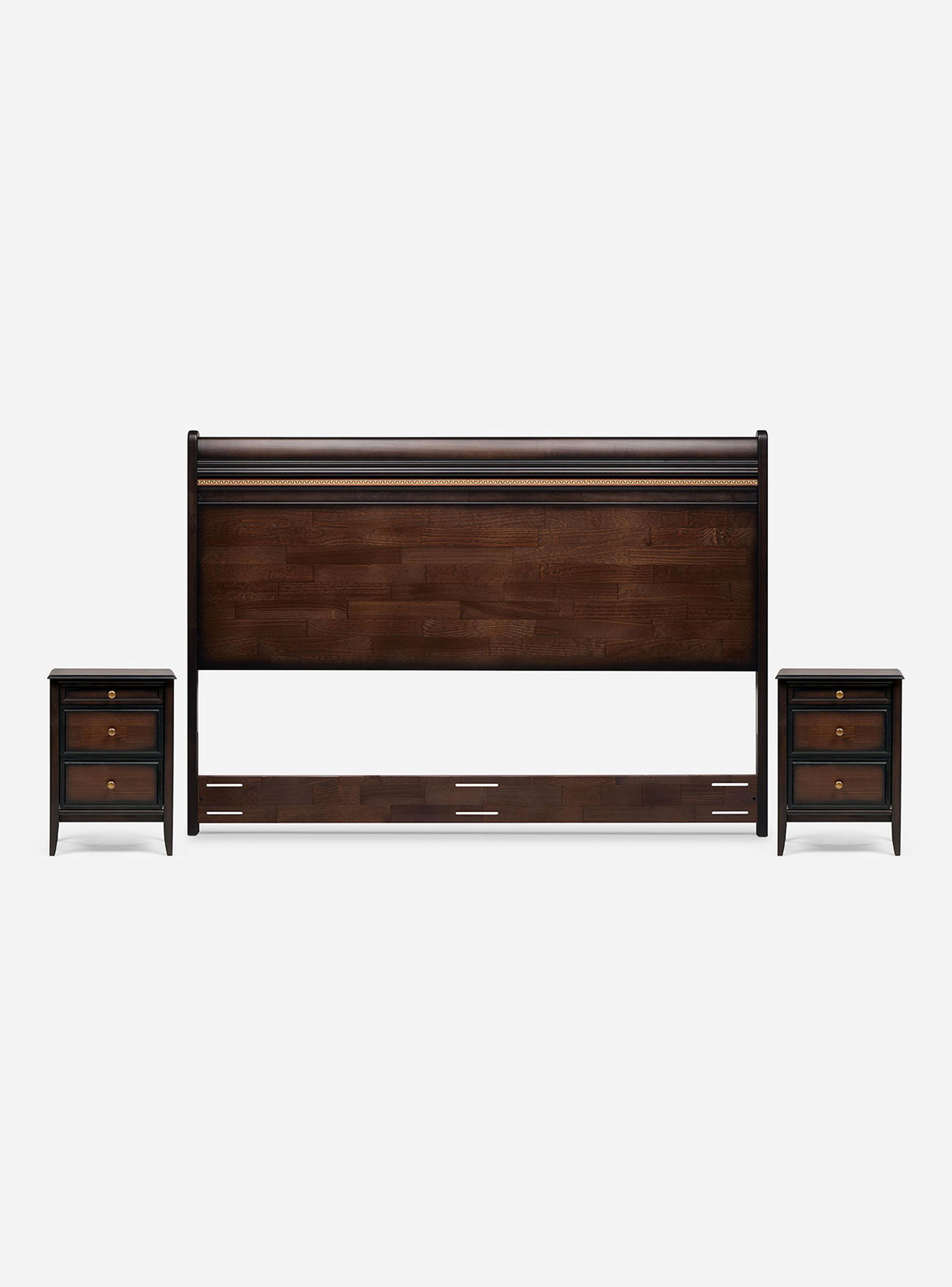 Cama Europea Art 4 Súper King Opera II + Respado + Veladores-2
