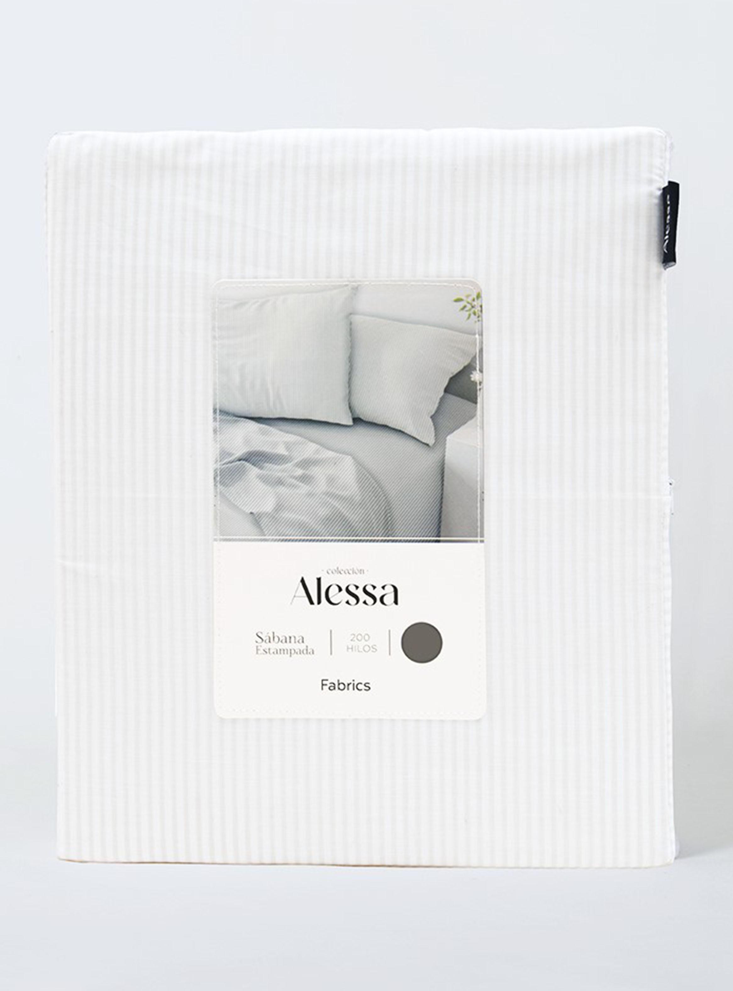 Sábanas Estampadas 200 Hilos Líneas King Perla-2
