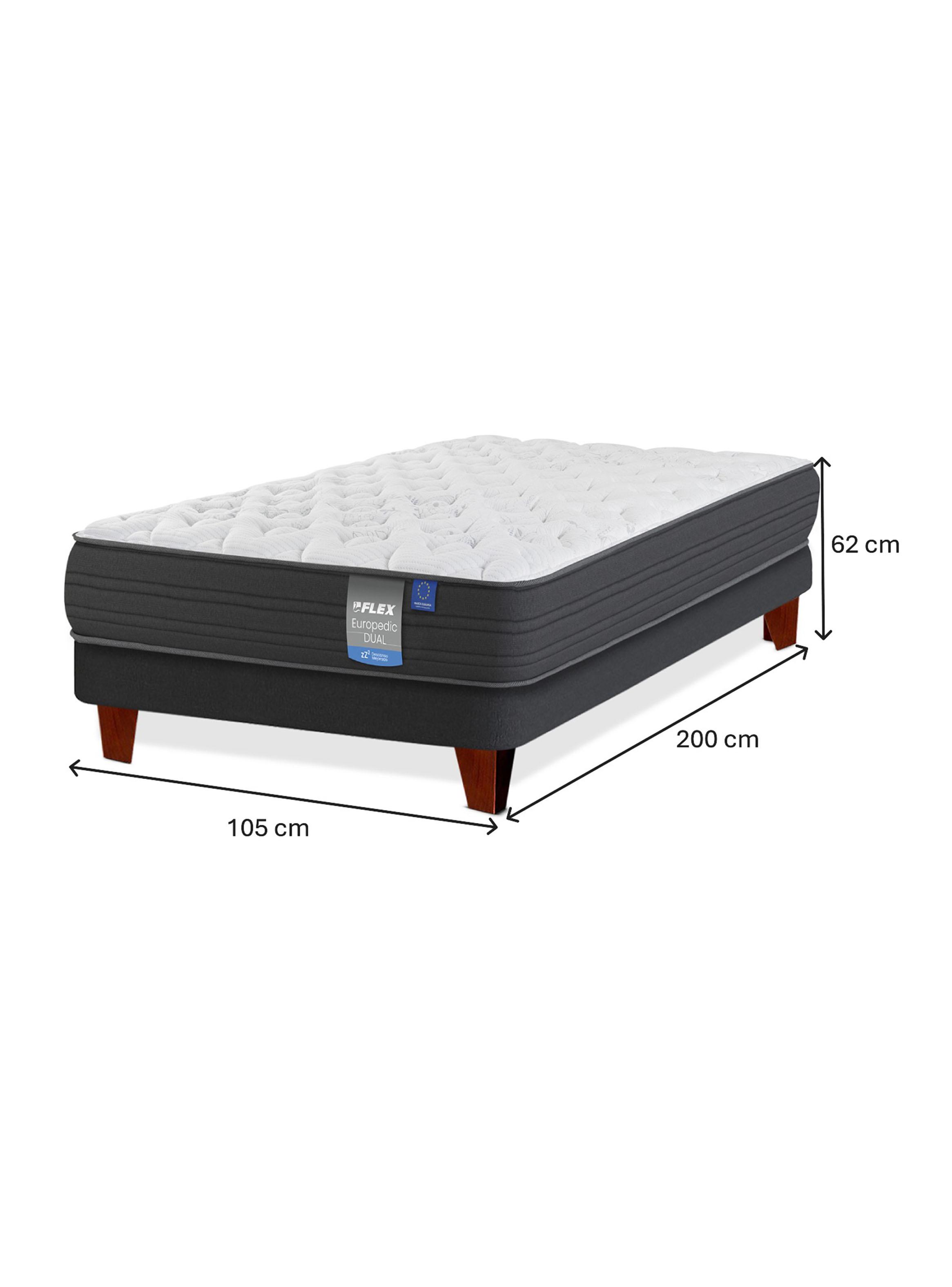 Cama Europea Europedic Dual 1.5 Plazas Box Base Normal-2