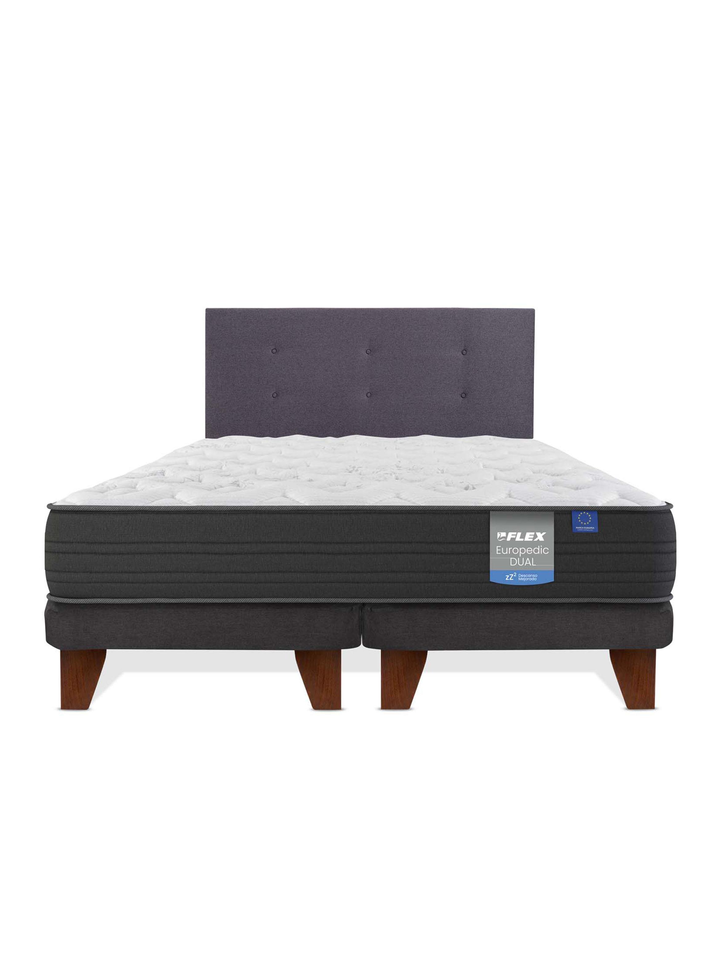 Cama Europea Europedic Dual King  Base Dividida + Respaldo Royal Grafito-2
