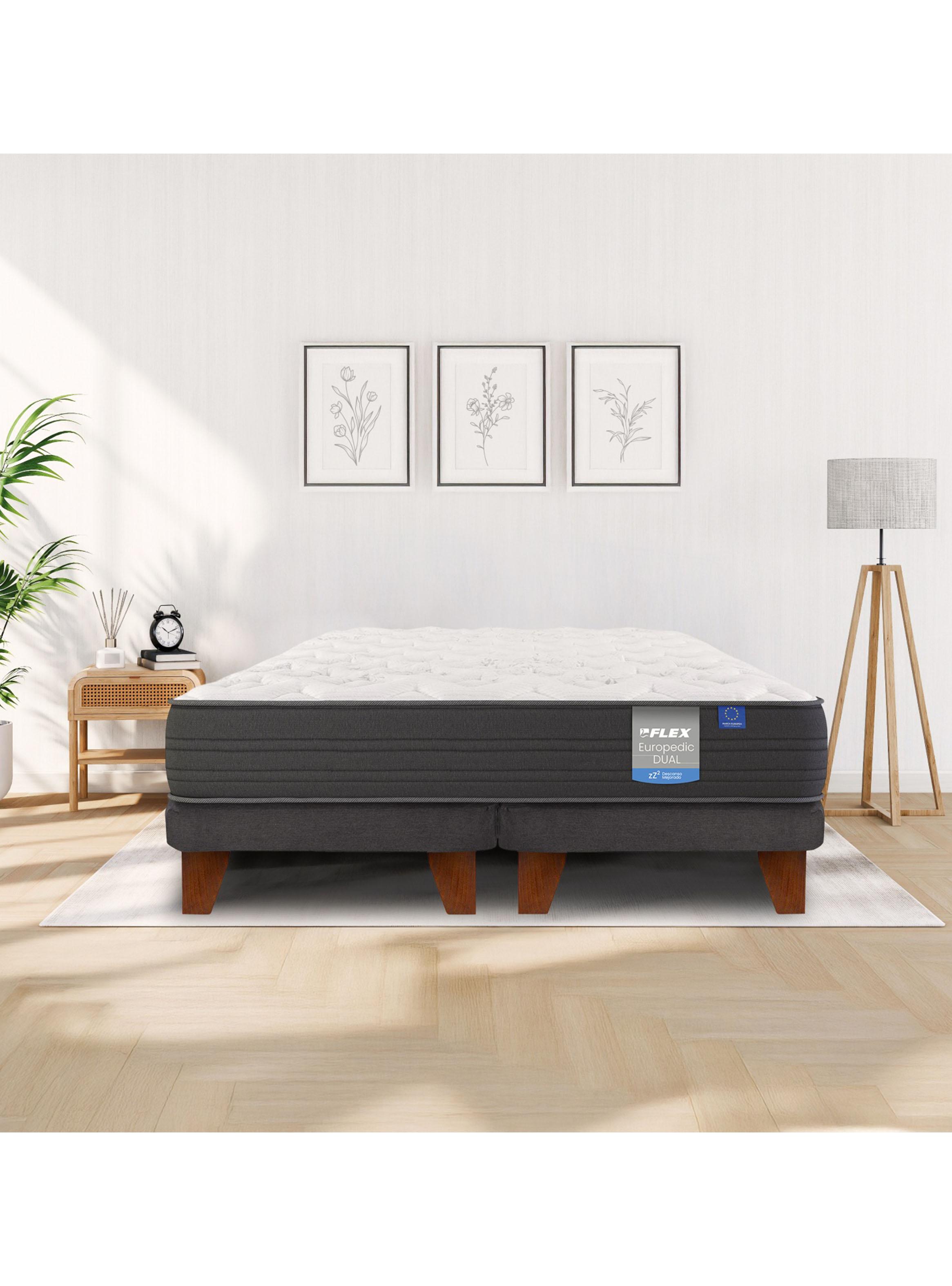 Cama Europea Europedic Dual King  Base Dividida + Respaldo Royal Grafito-5