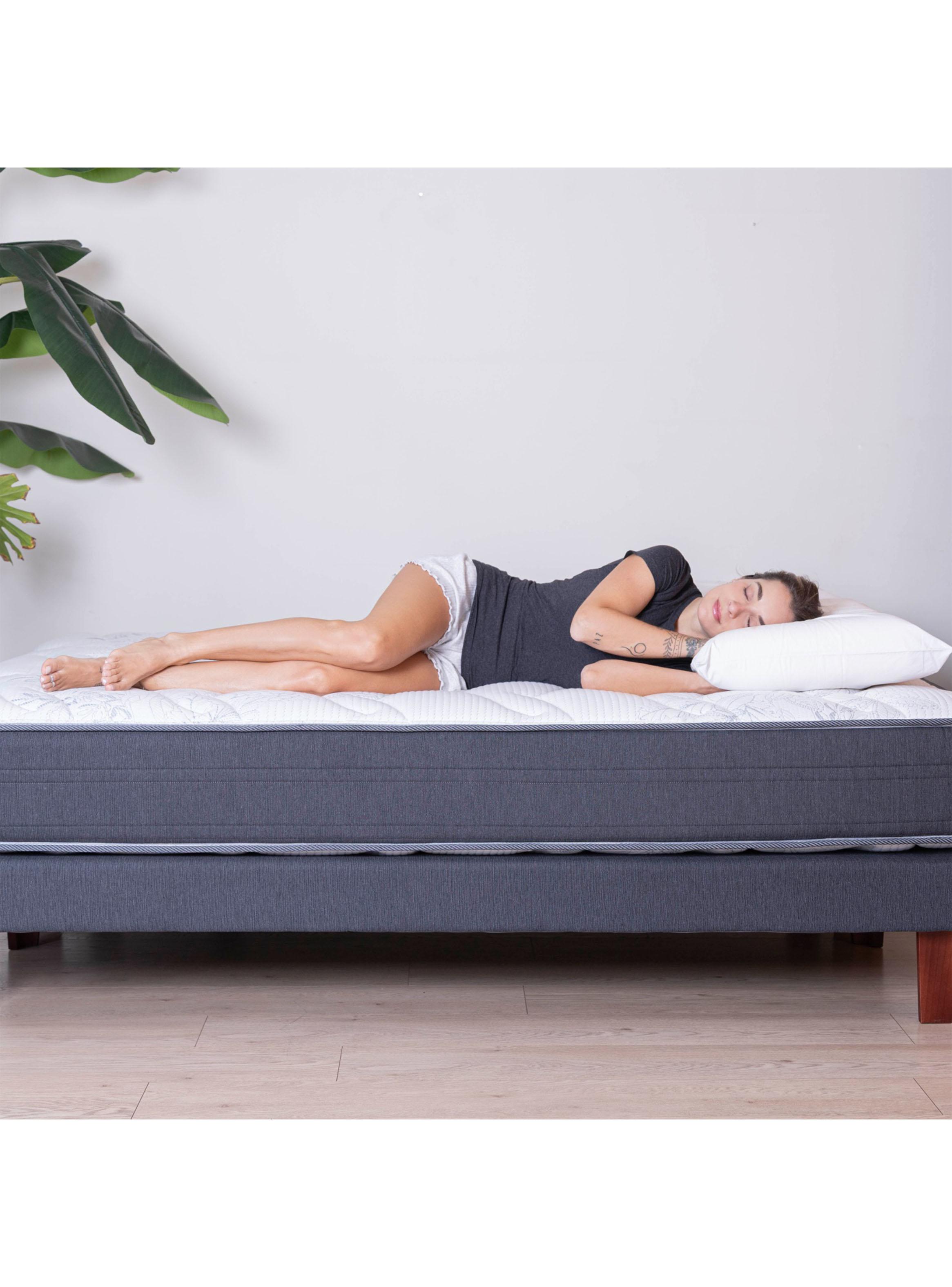 Cama Europea Europedic Dual 1 Plaza Base Normal + Respaldo Royal Negro-4