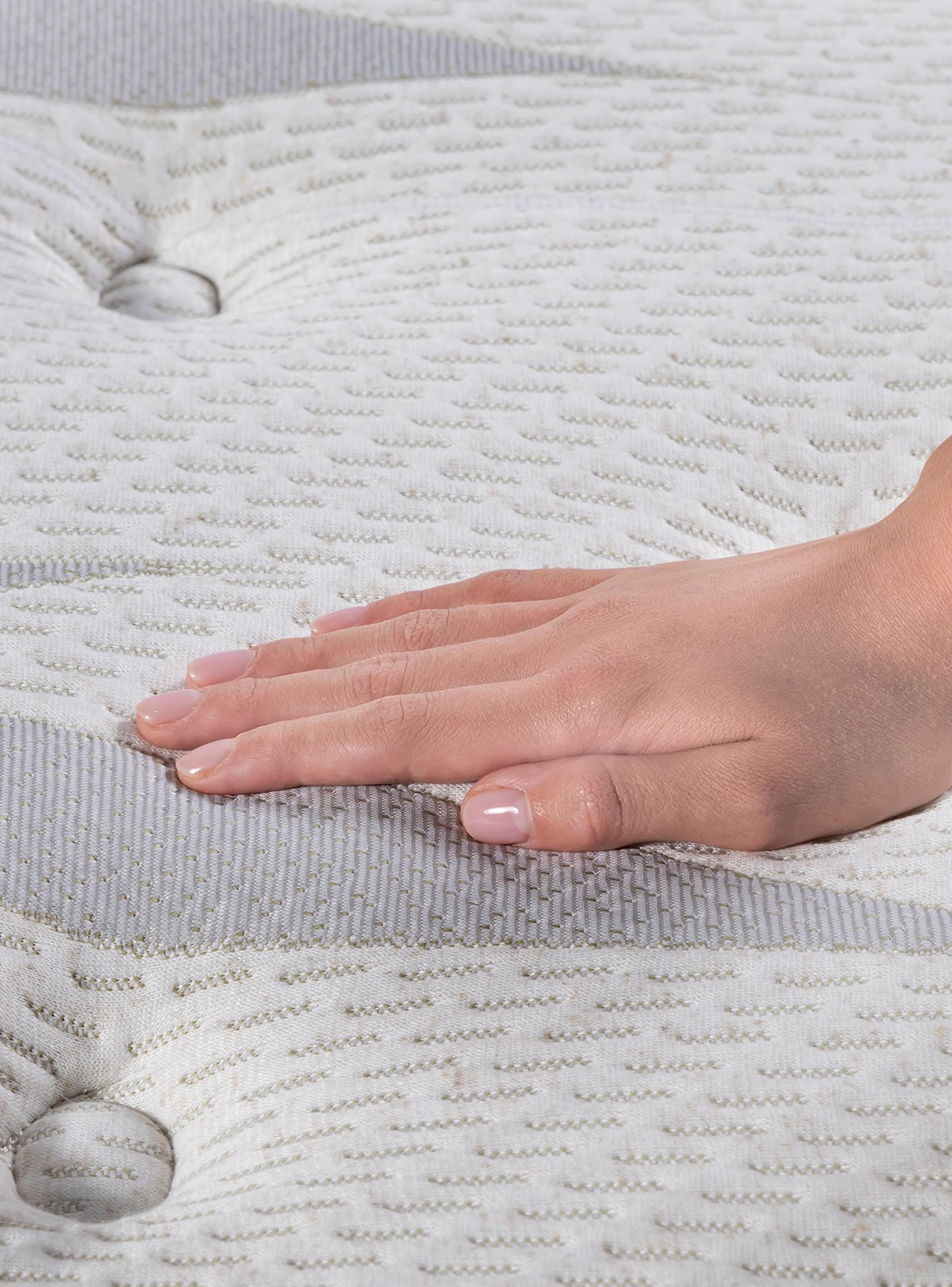 Cama Europea Arena  Paradise  1.5 Plazas Base Normal + Respaldo Almendra + Velador Roma-5