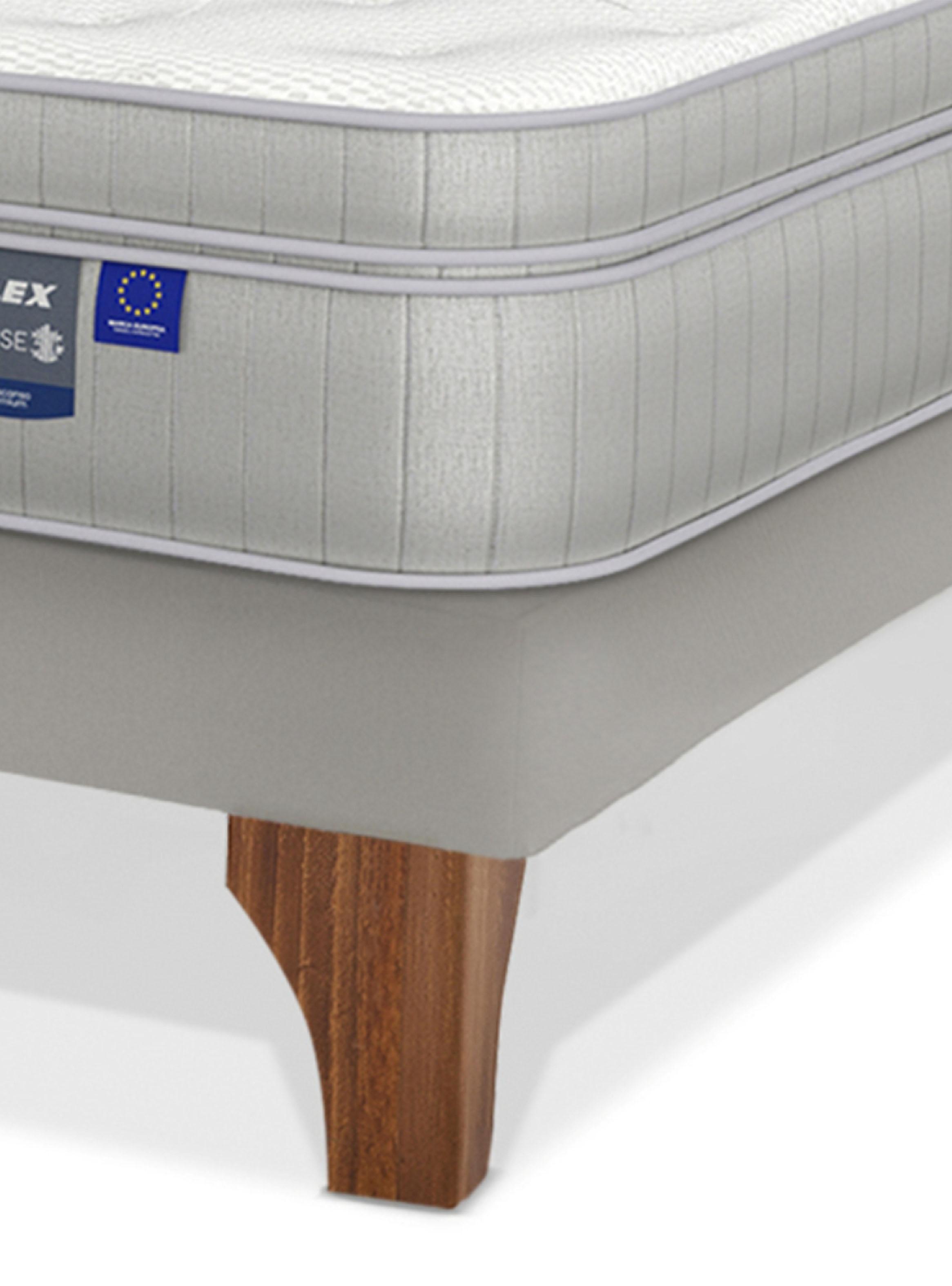 Cama Europea Arena  Paradise  1.5 Plazas Base Normal + Respaldo Almendra-5