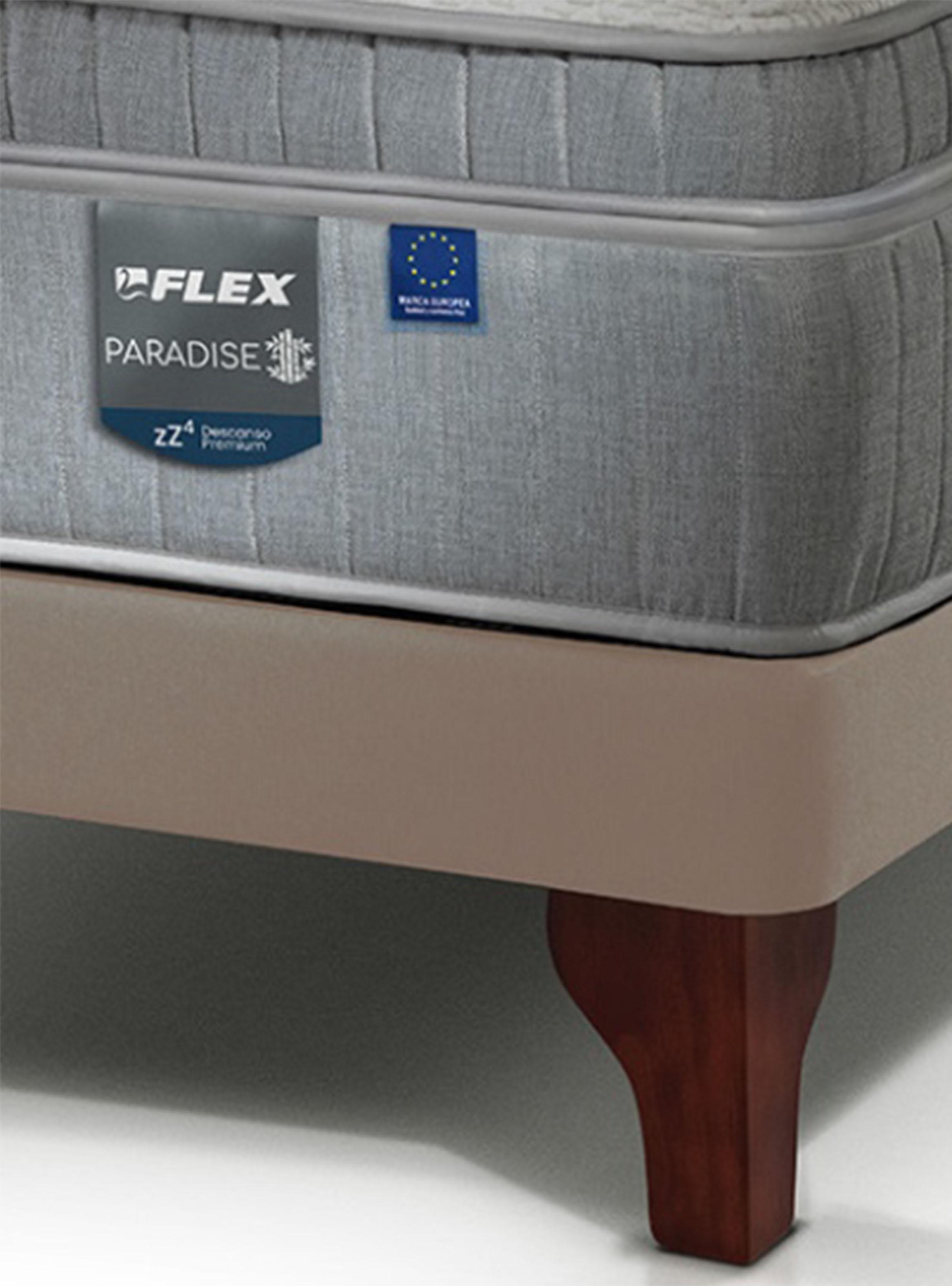Cama Europea Arena  Paradise  1.5 Plazas + Respaldo Almendra-4