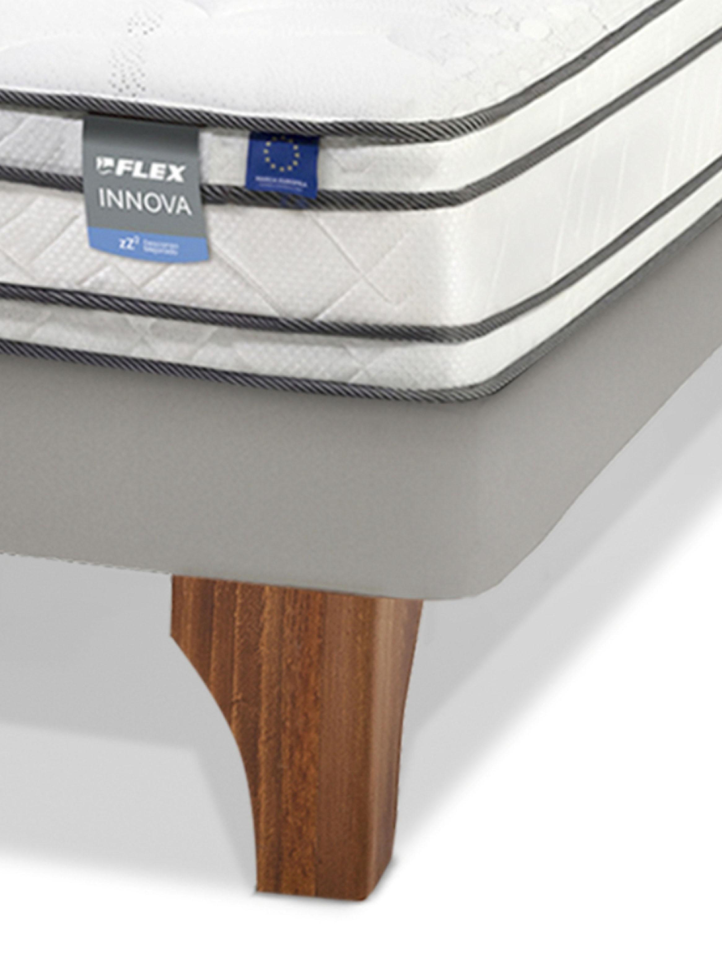 Cama Europea Arena Innova  1.5 Plazas Base Normal + Respaldo Almendra-5