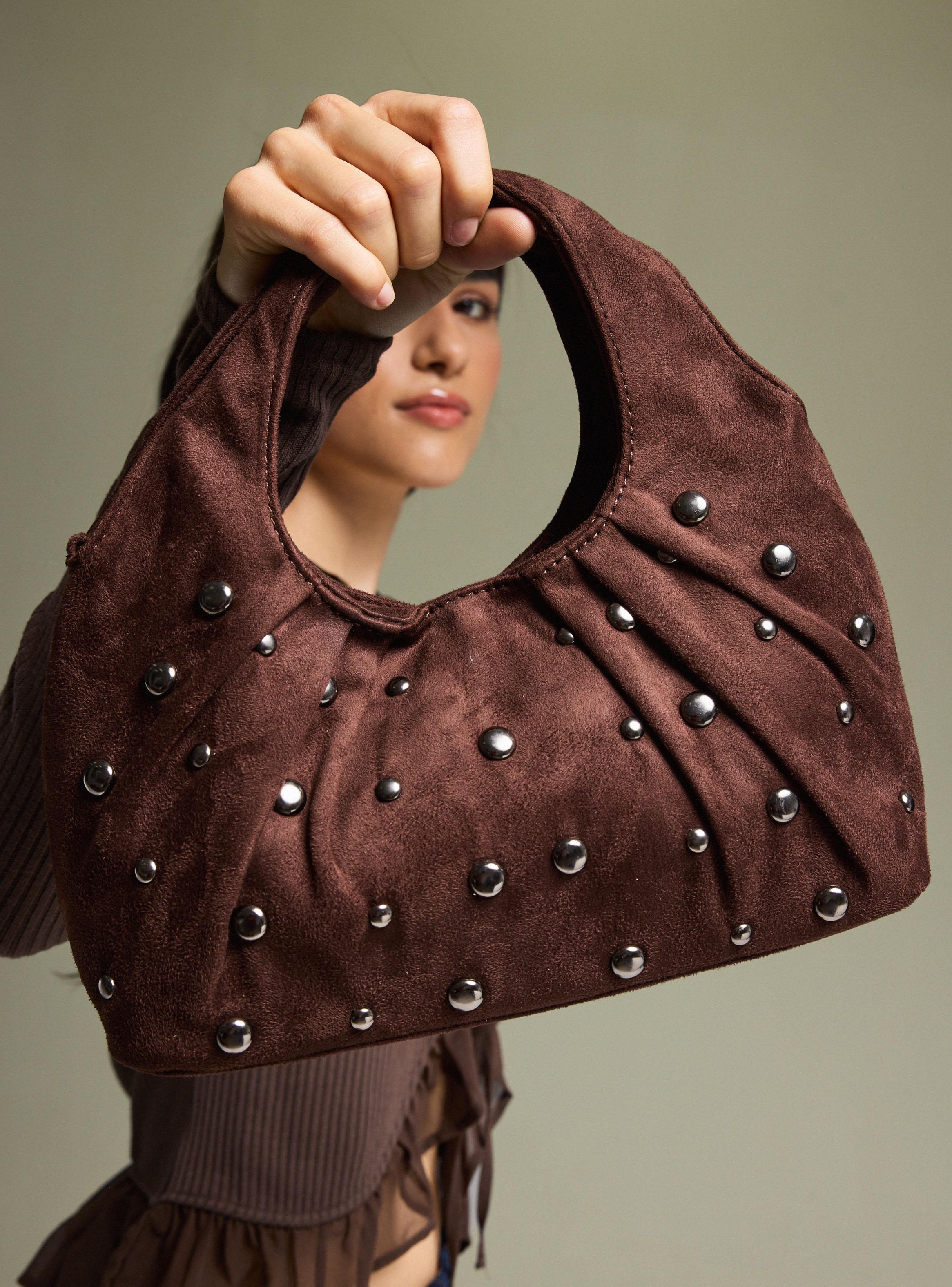 Cartera de Hombro Tachas Redondas-6