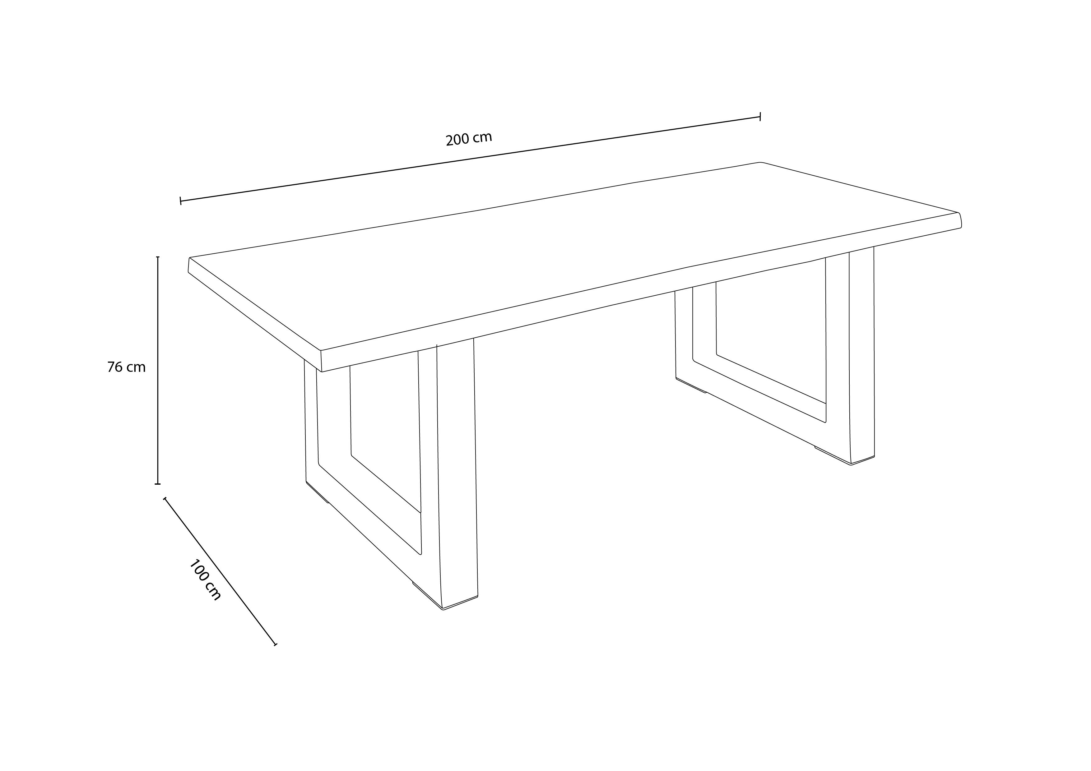 Mesa de Comedor Carlton 200x100 cm-2