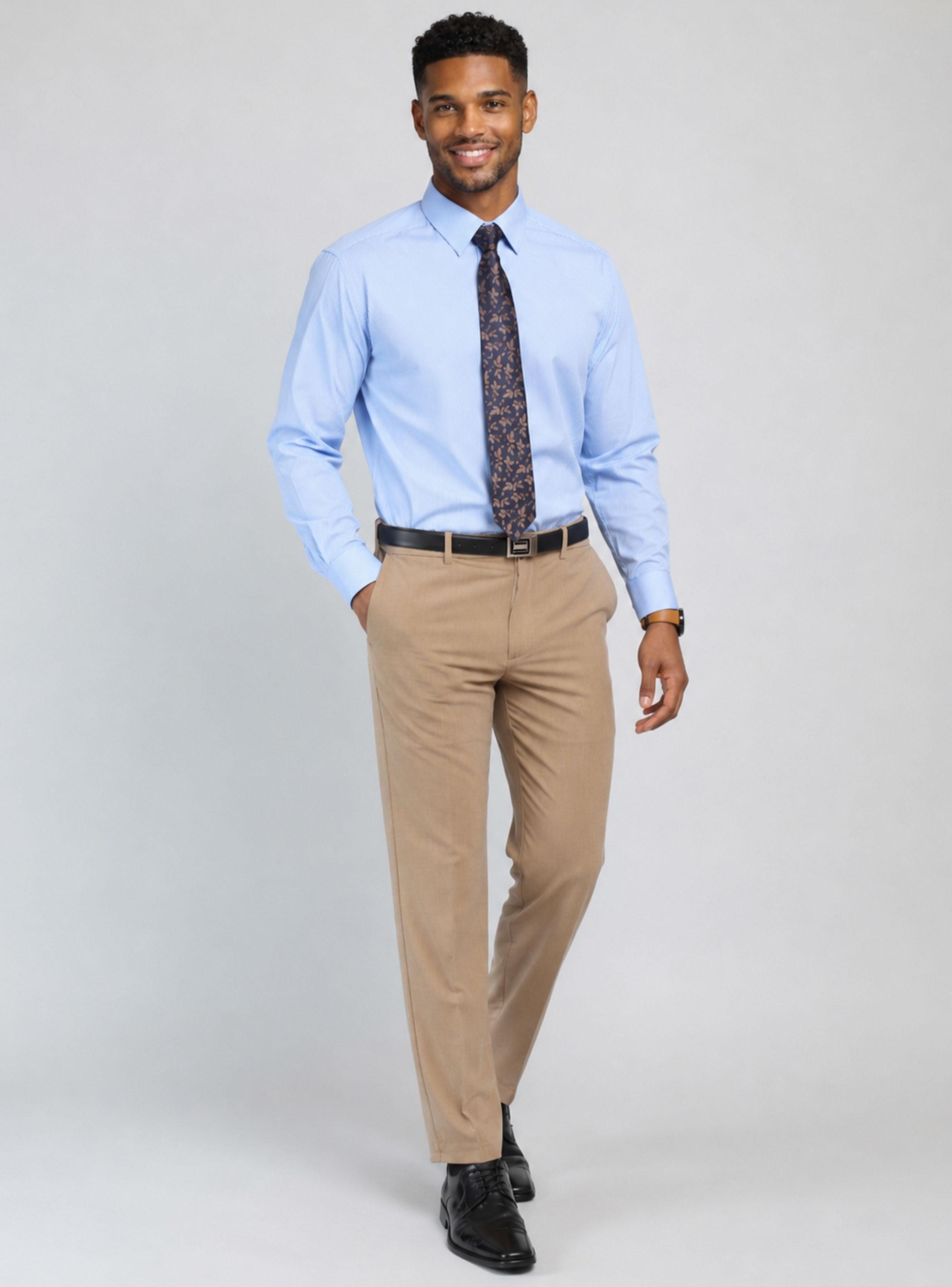 Camisa Formal Regular Color Manga Larga-5