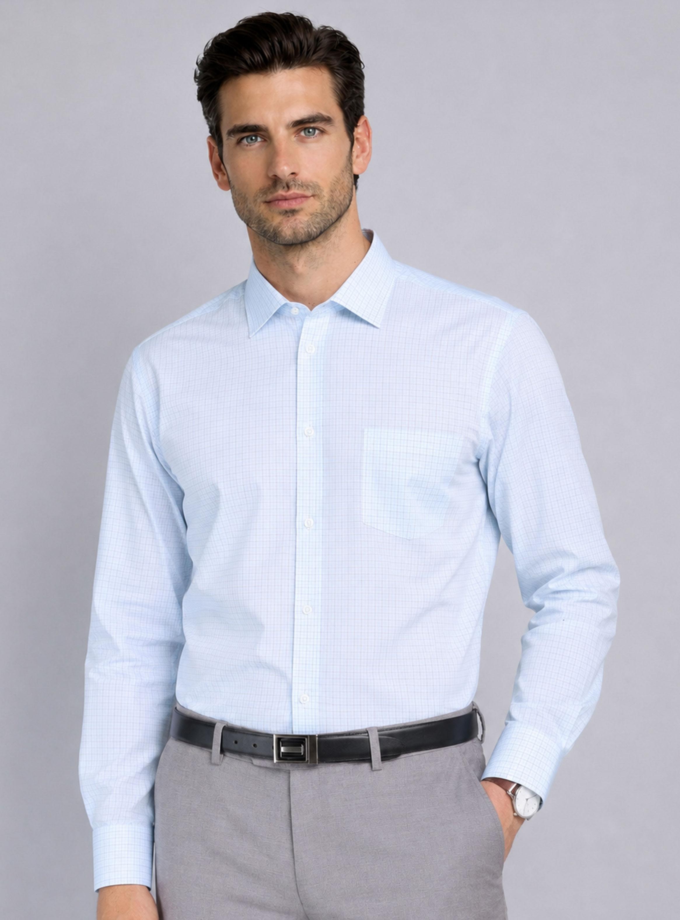 Camisa Formal Color Regular Manga Larga-0