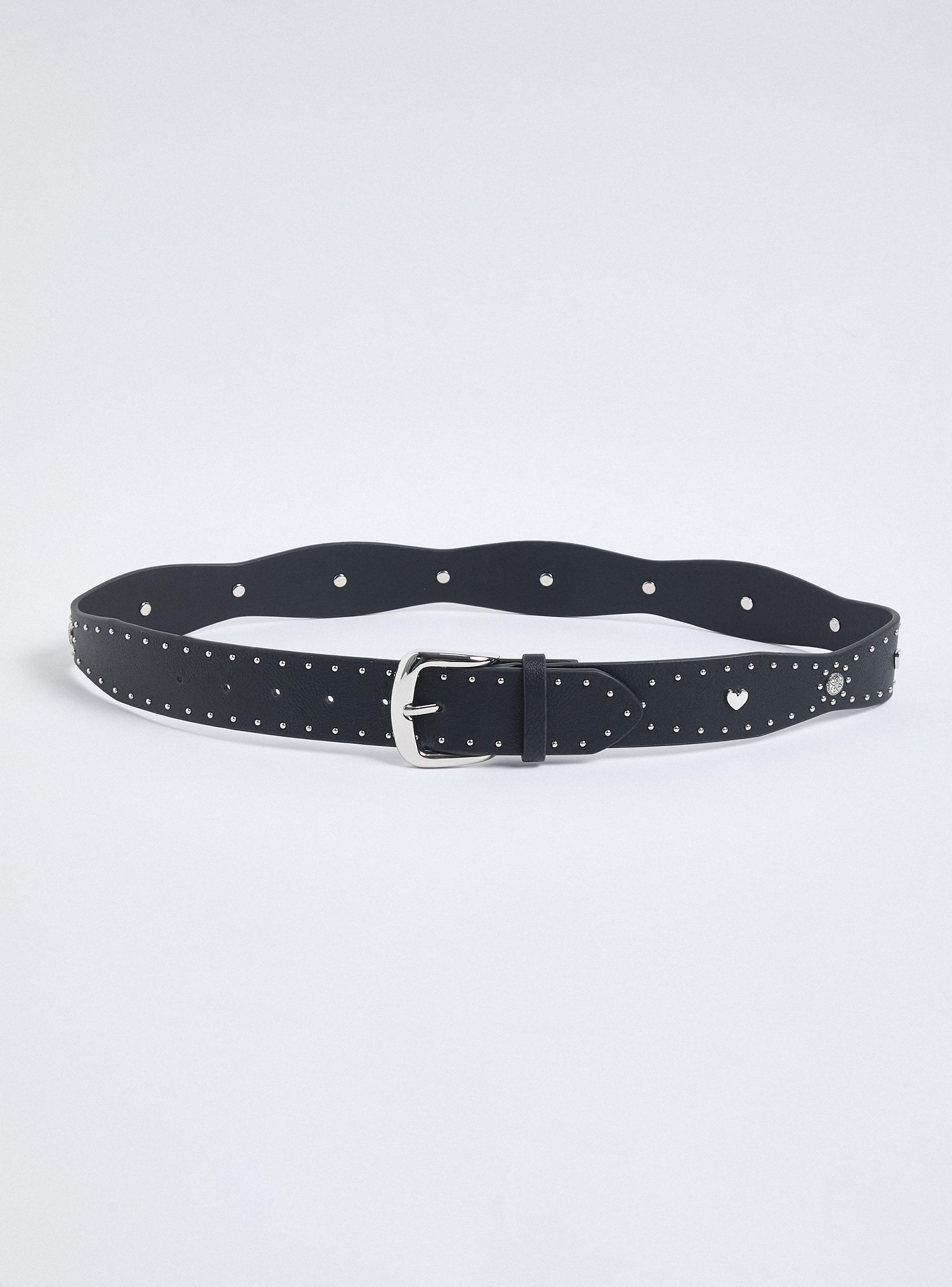 Cinturón Aplicación Corazones Suede y Aluminio-2