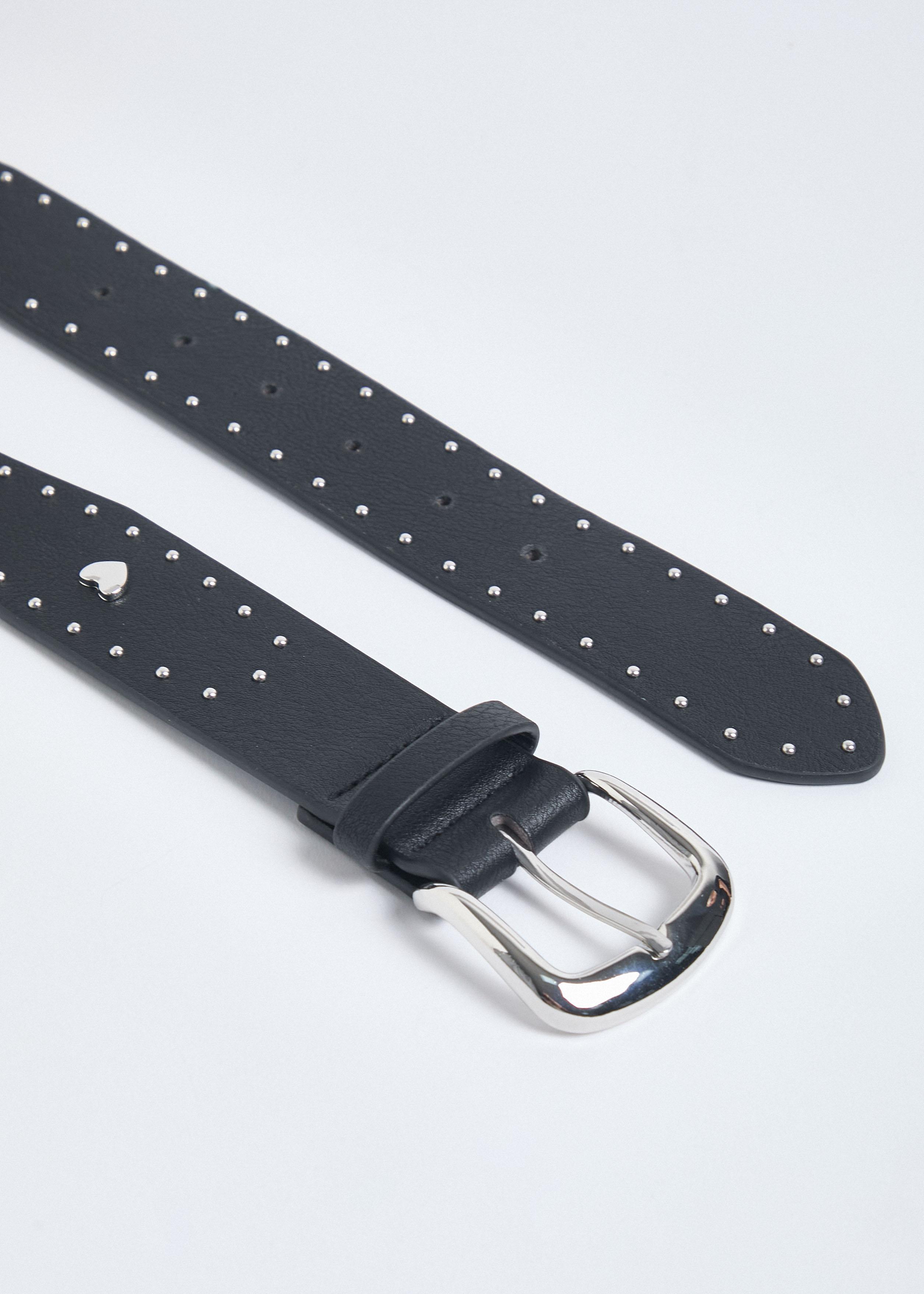 Cinturón Aplicación Corazones Suede y Aluminio-3