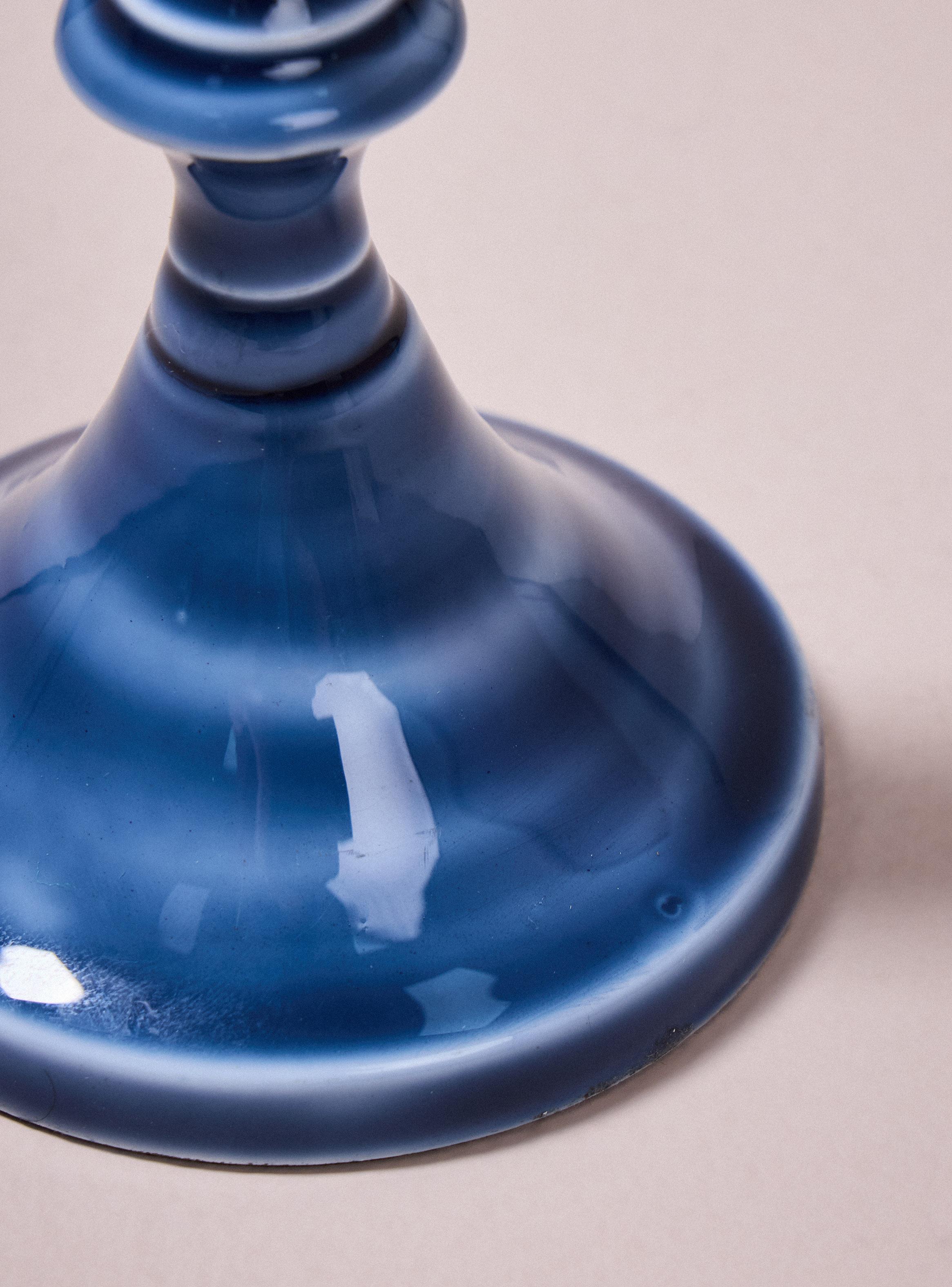 Candelabro Azul Ecléctica 9x9x22 cm-2