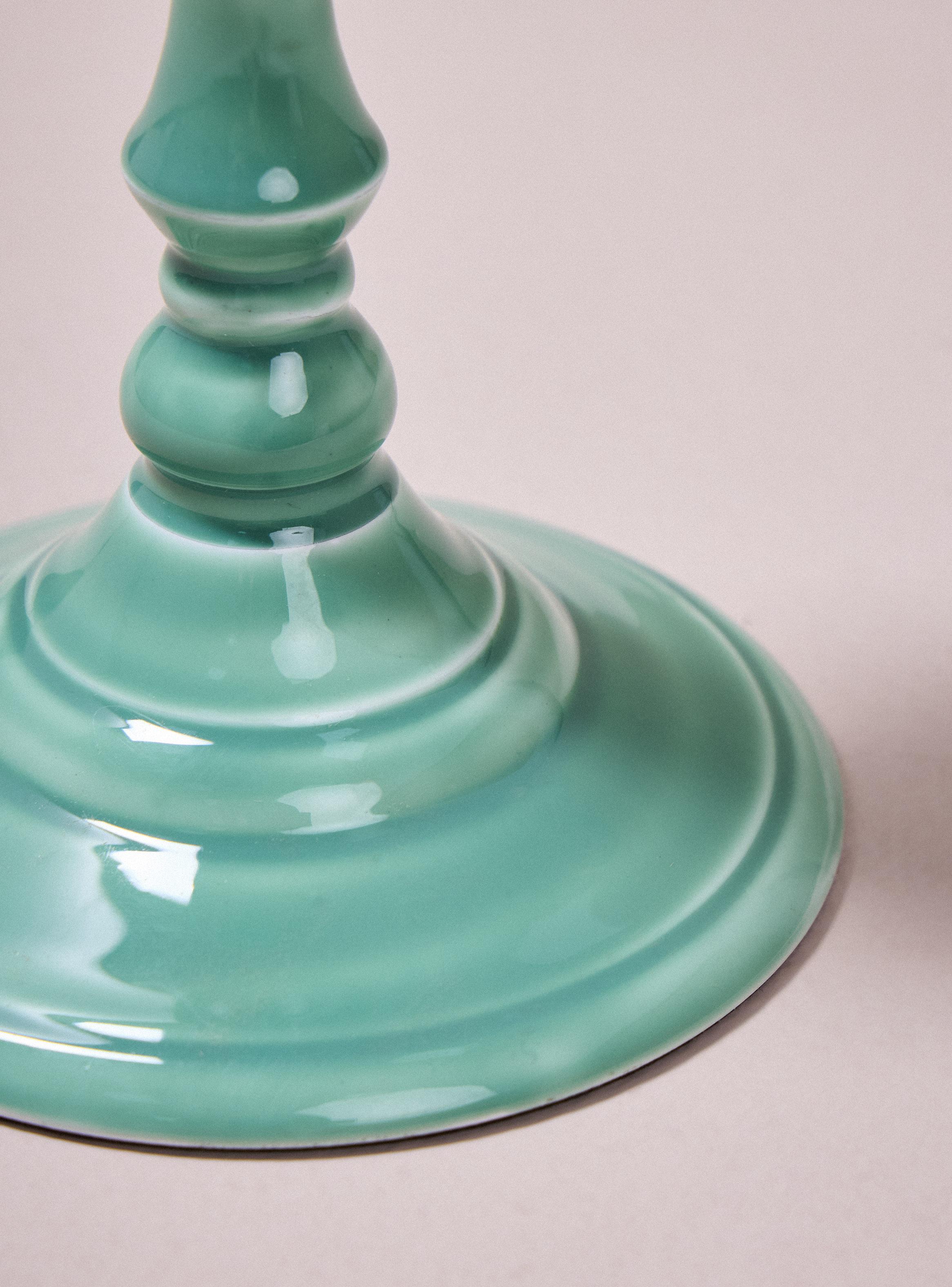 Candelabro Verde Ecléctica 11x11x23 cm-2