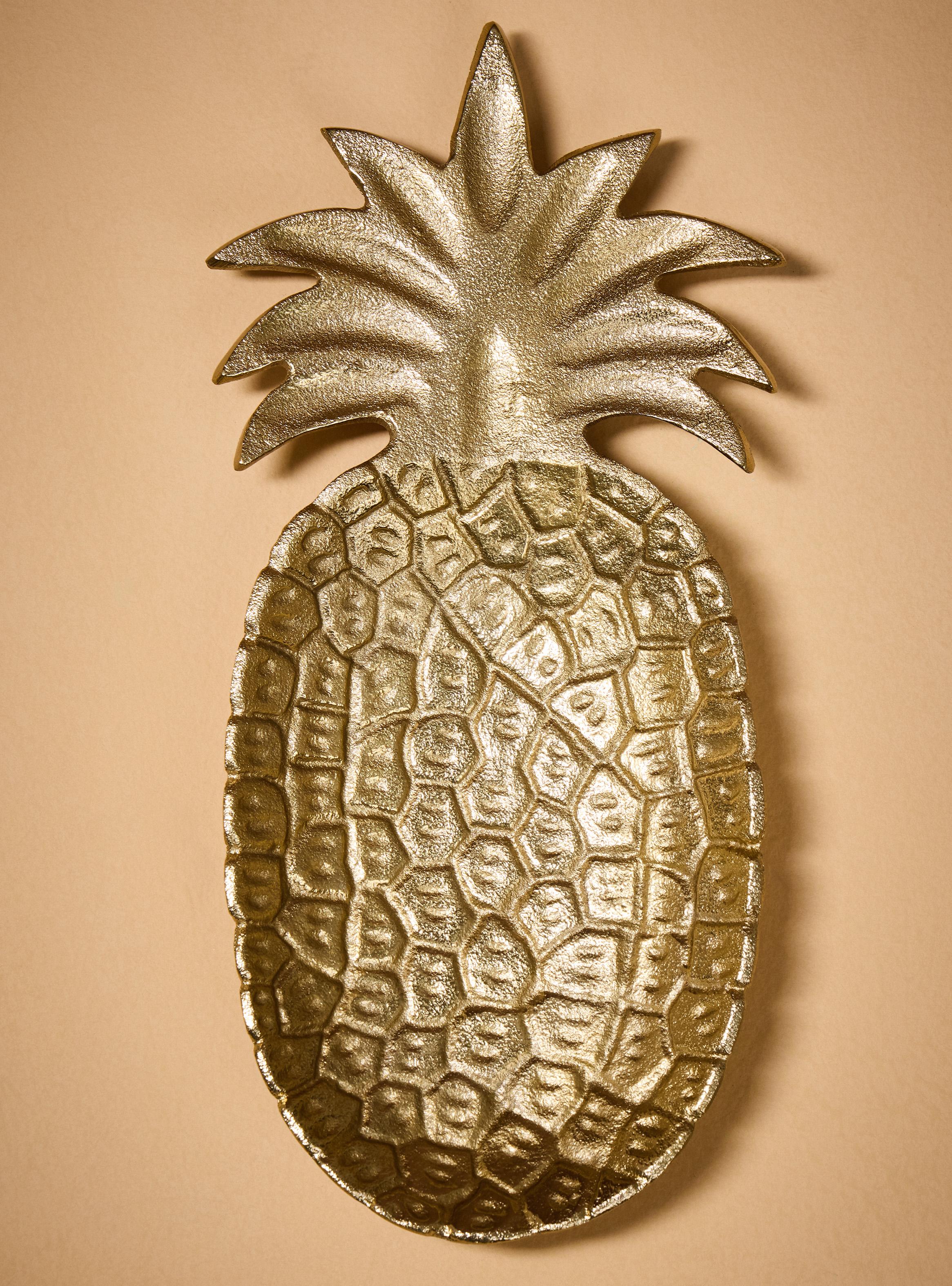 Plato Decorativo Piña 34x16x3 cm-2