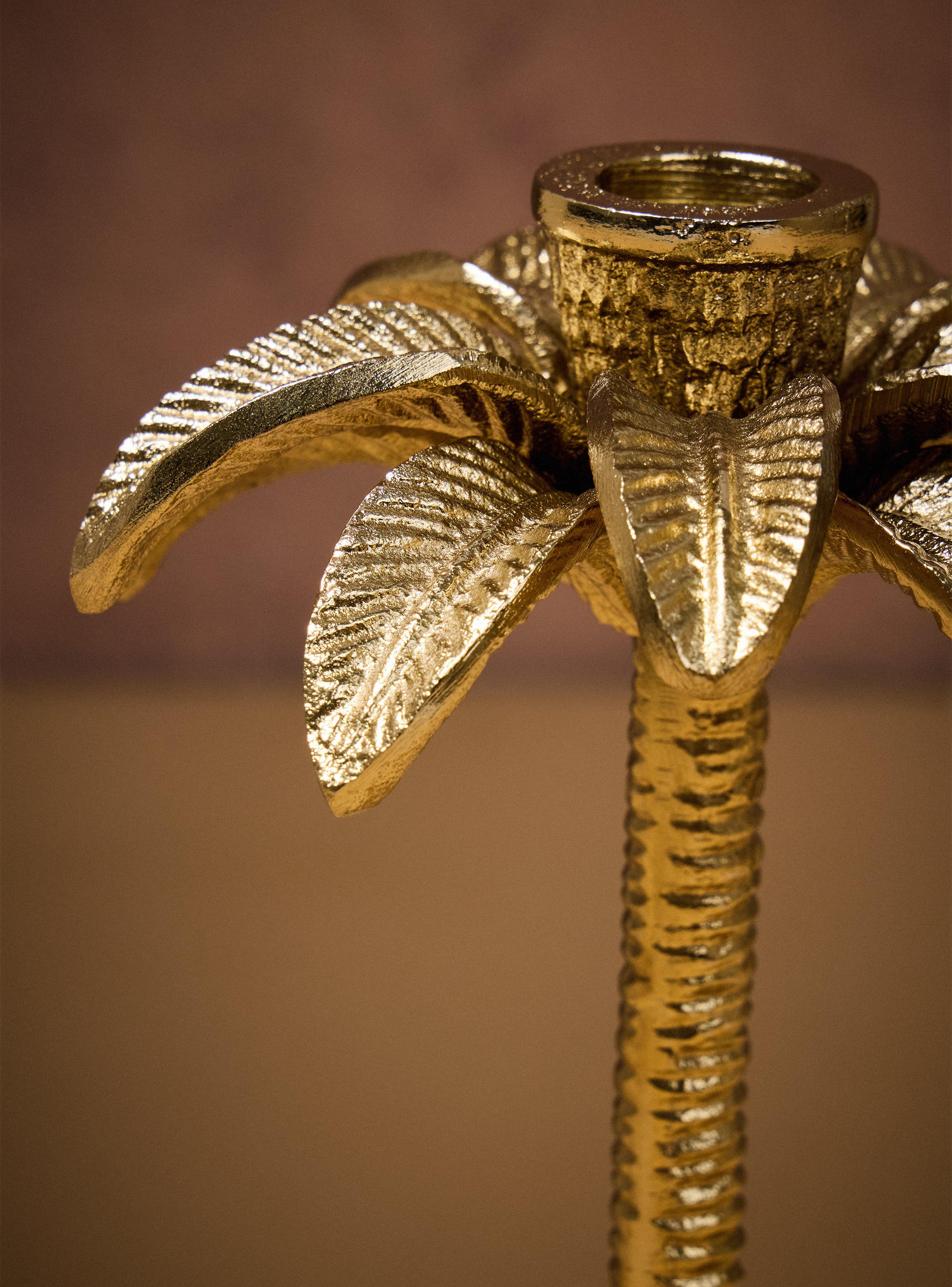 Candelabro Palmera Dorado M-2