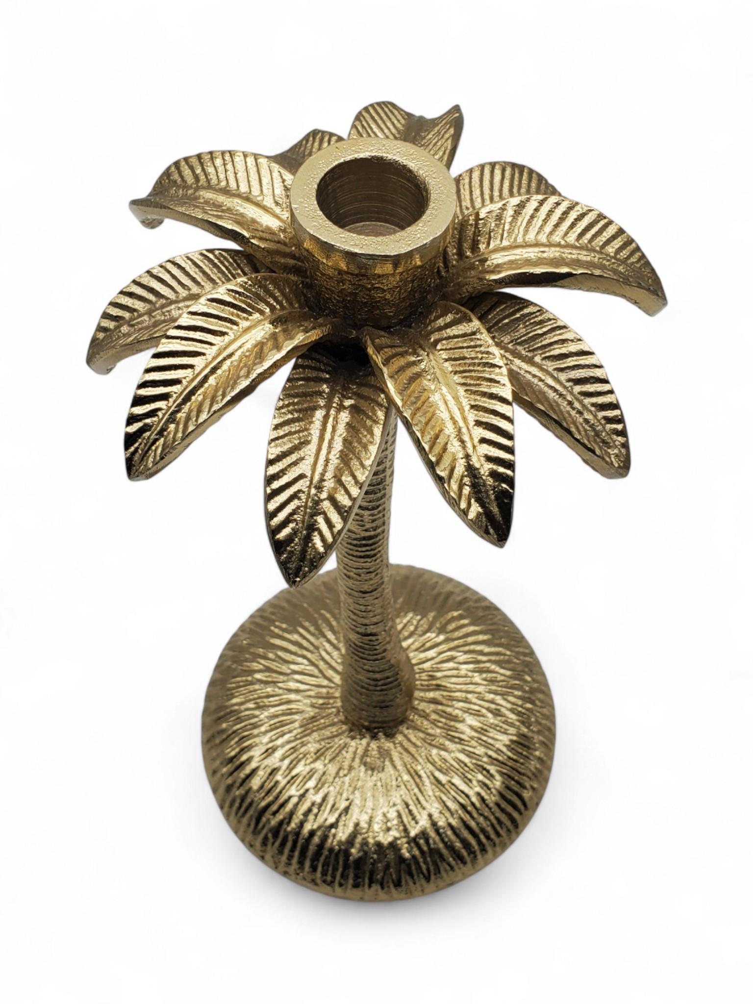 Candelabro Palmera Dorado S-3