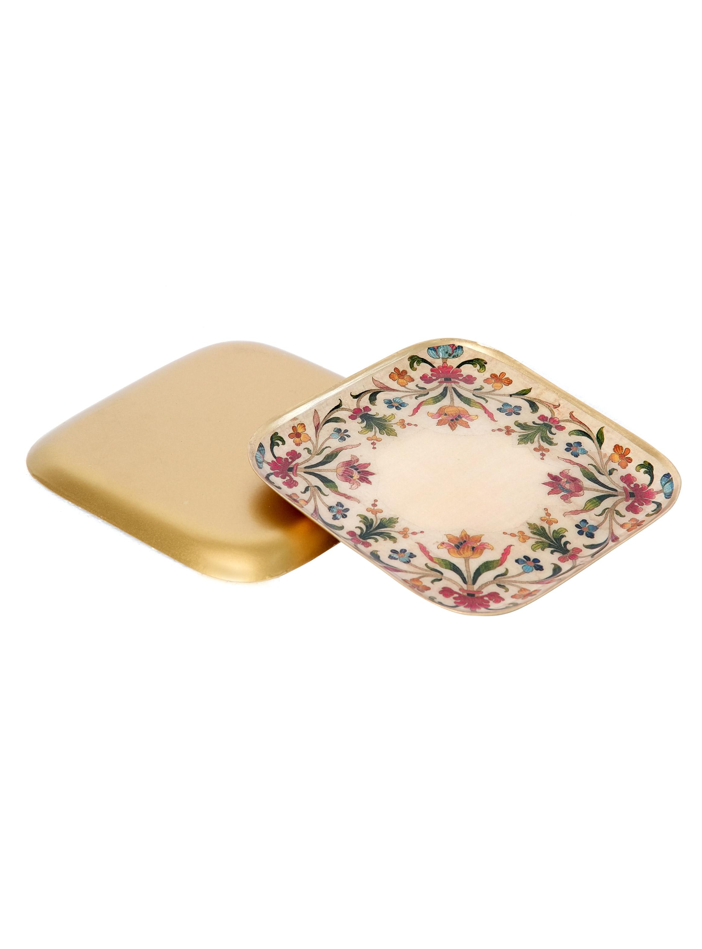 Plato Cuadrado Flores 16x16 cm-2