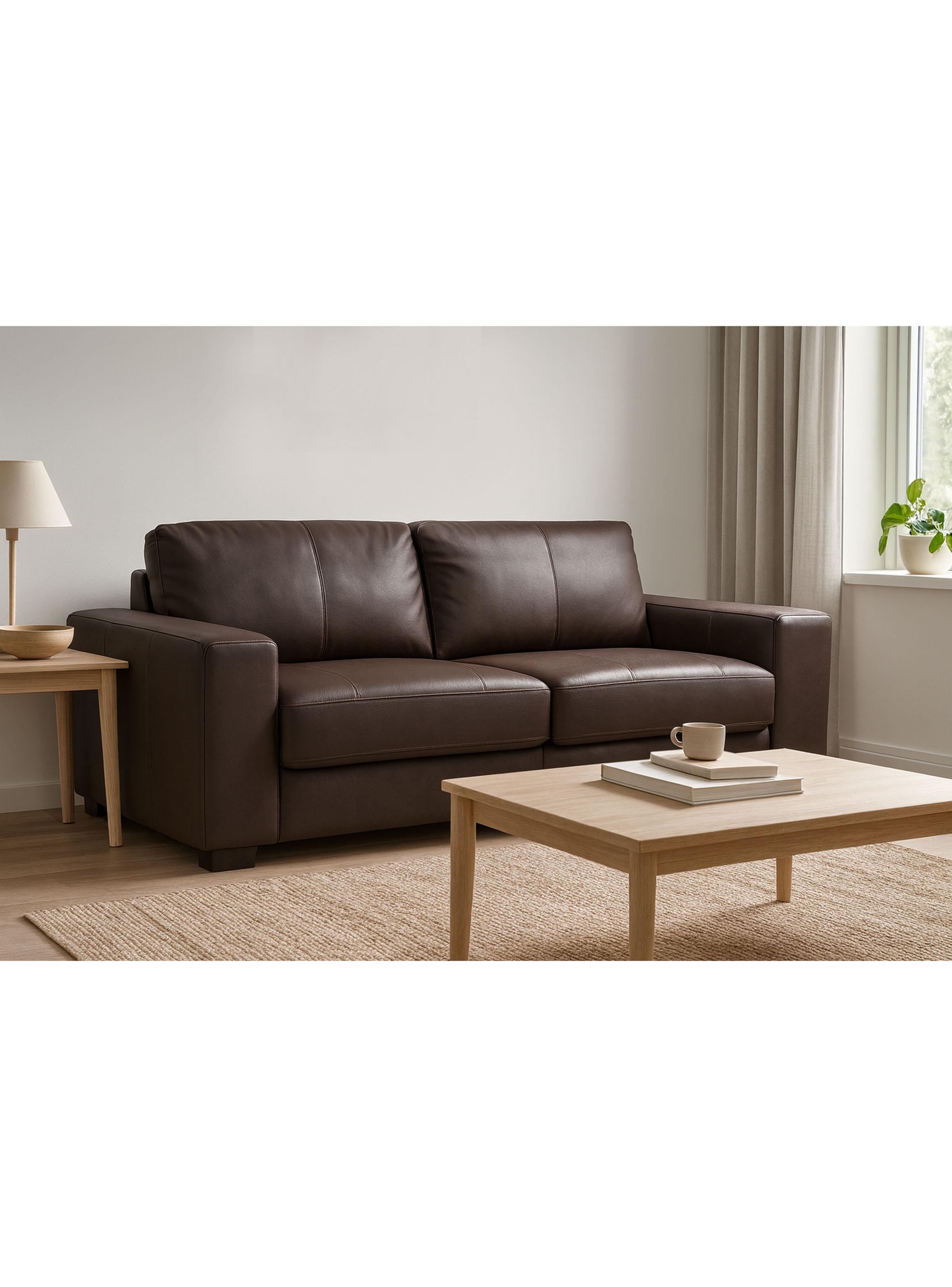 Sofá Cuero 3 Cuerpos Trento Café-4