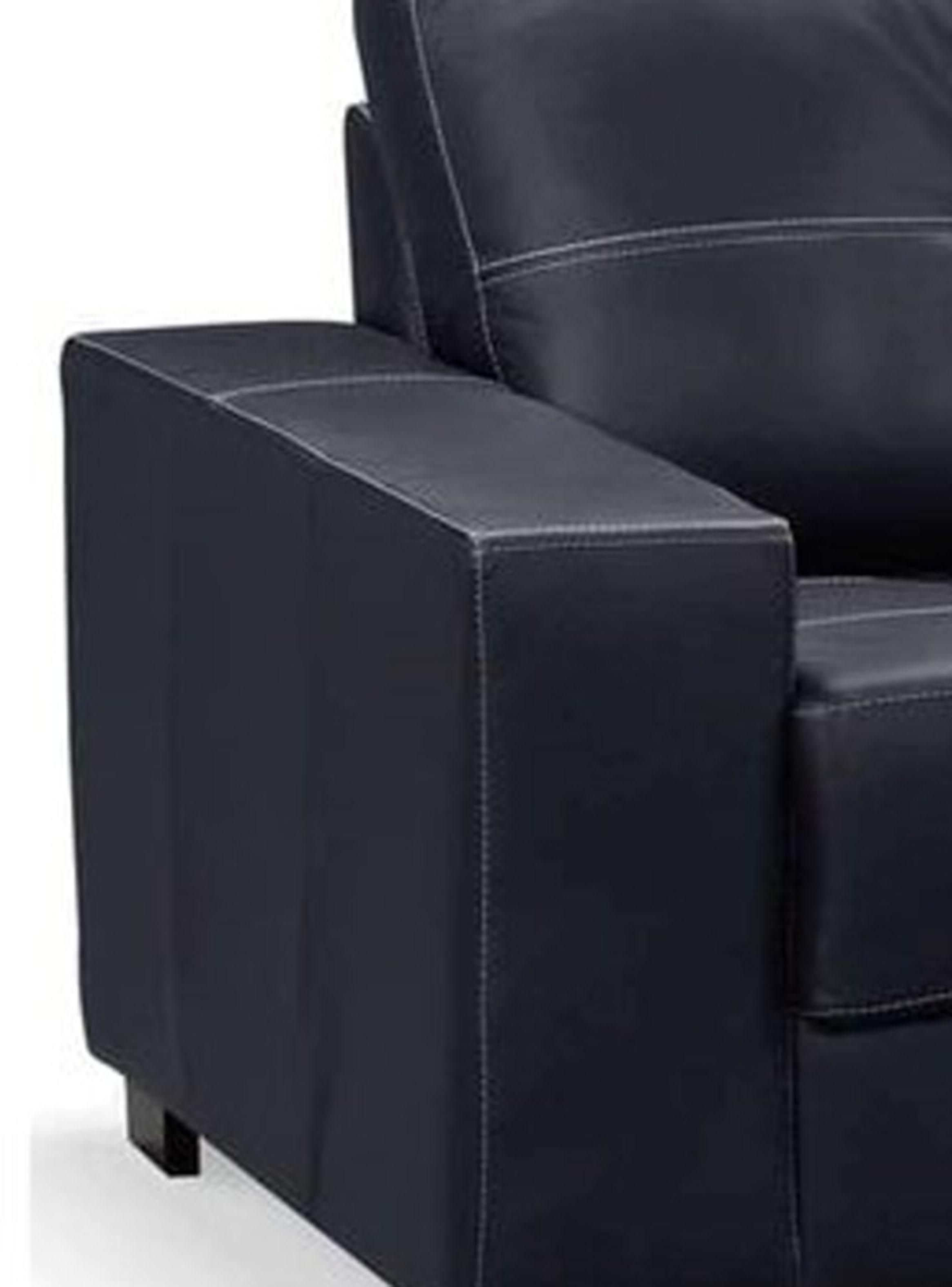 Sofá Cuero 3 Cuerpos Ferrara Negro-3