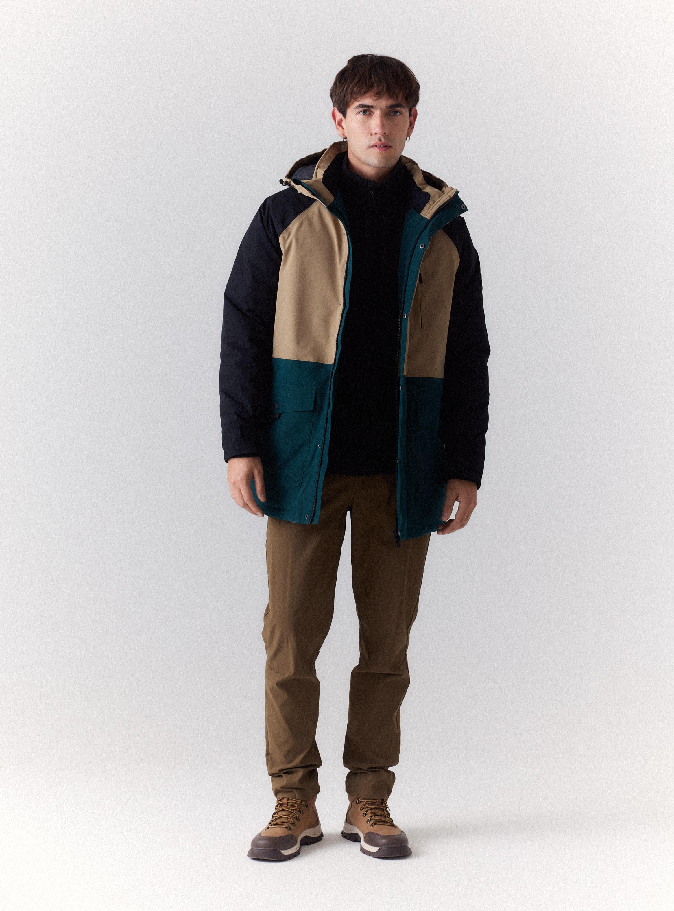 Parka Color Block Resistente al Agua-4