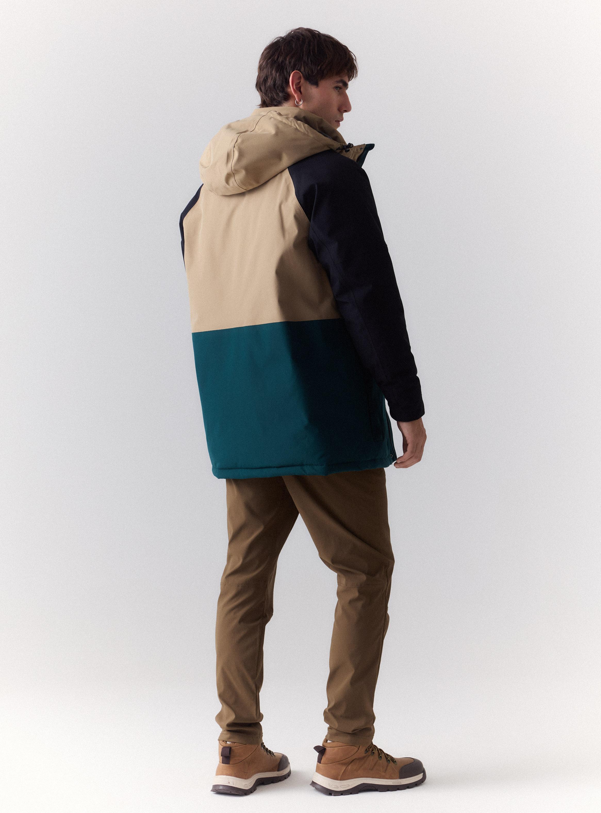 Parka Color Block Resistente al Agua-5